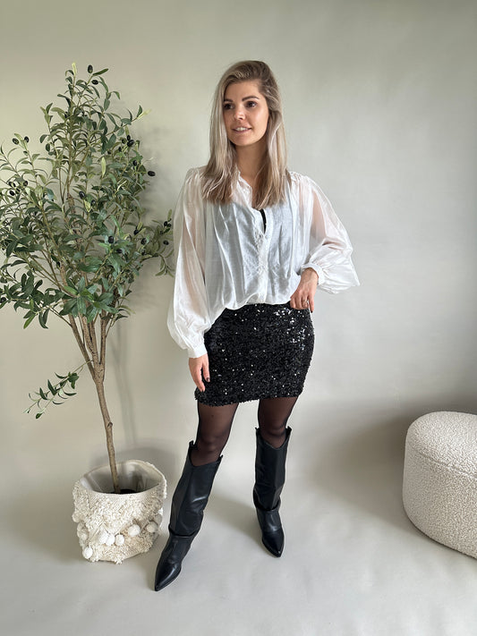 Rock kurz in Schwarz mit Pailletten