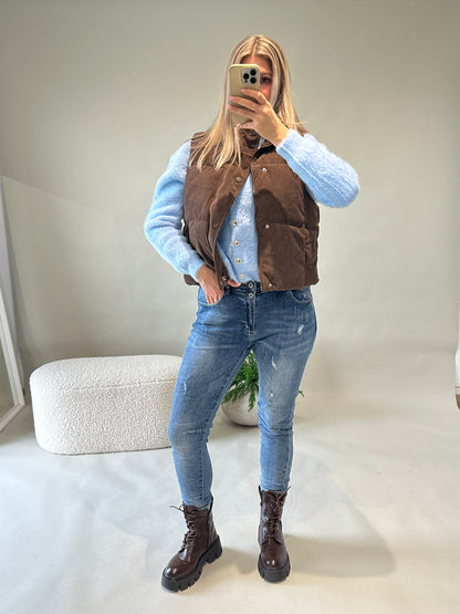 Weste in Schokobraun (Cord)