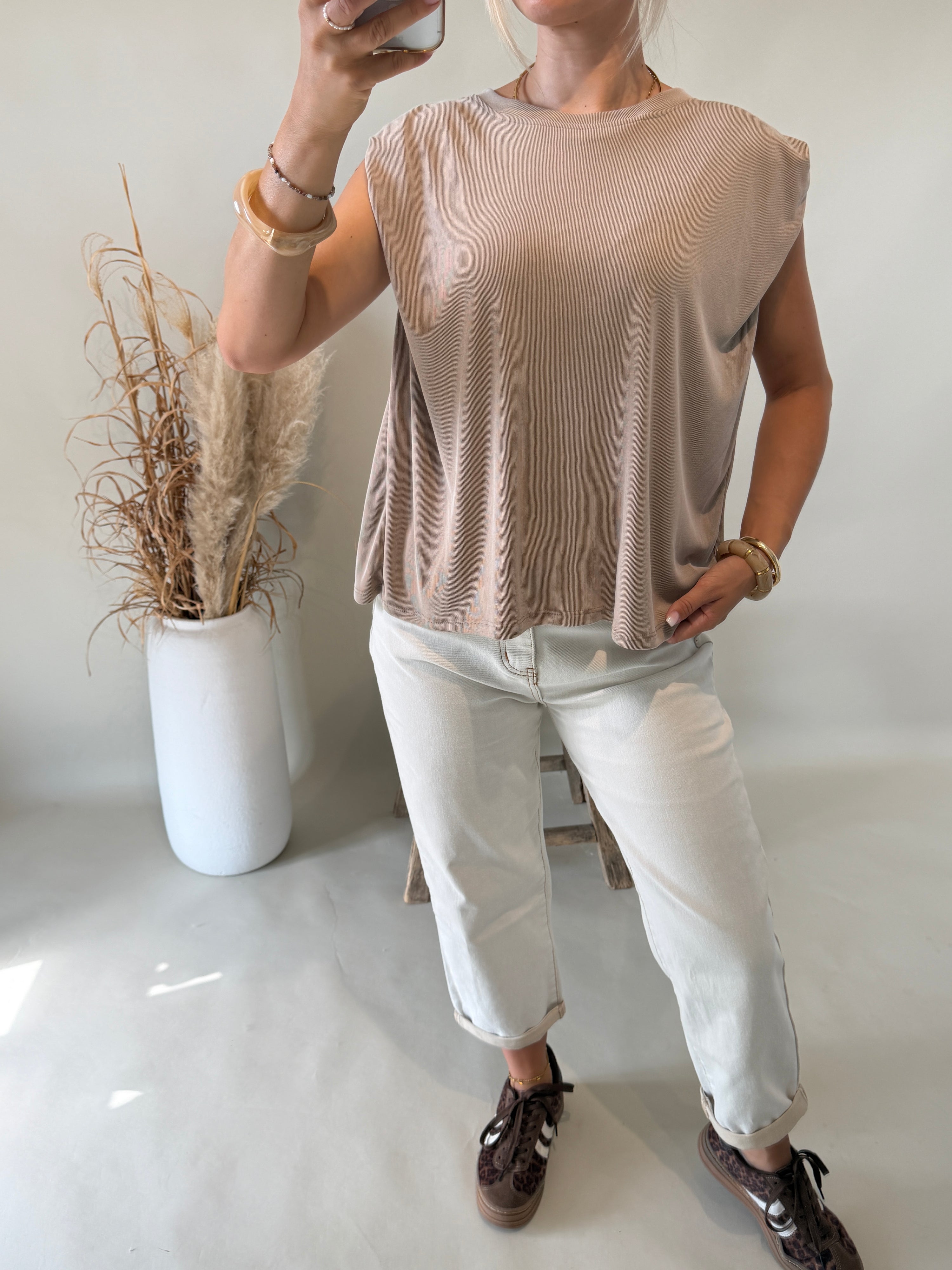 Shirt Feinstrickoptik  in Zimt