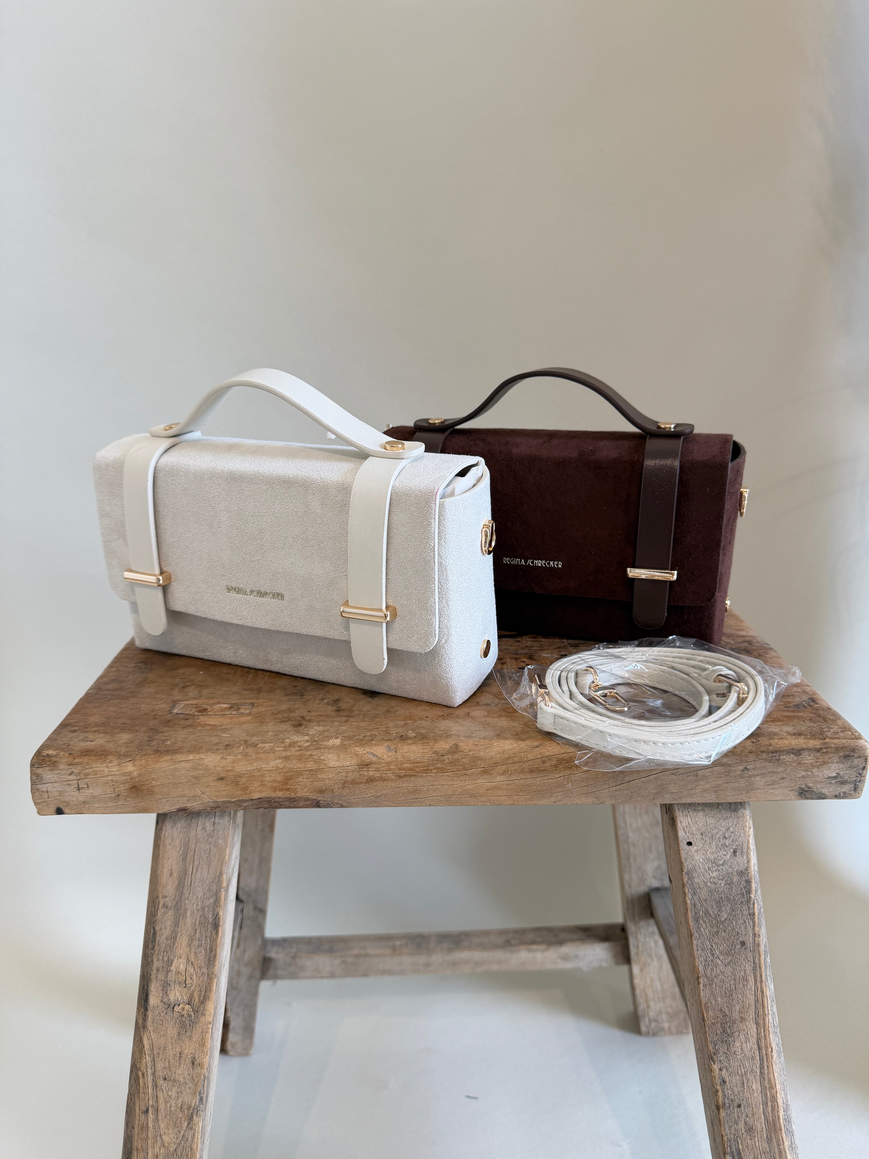 Tasche in Hellbeige und Schokobraun