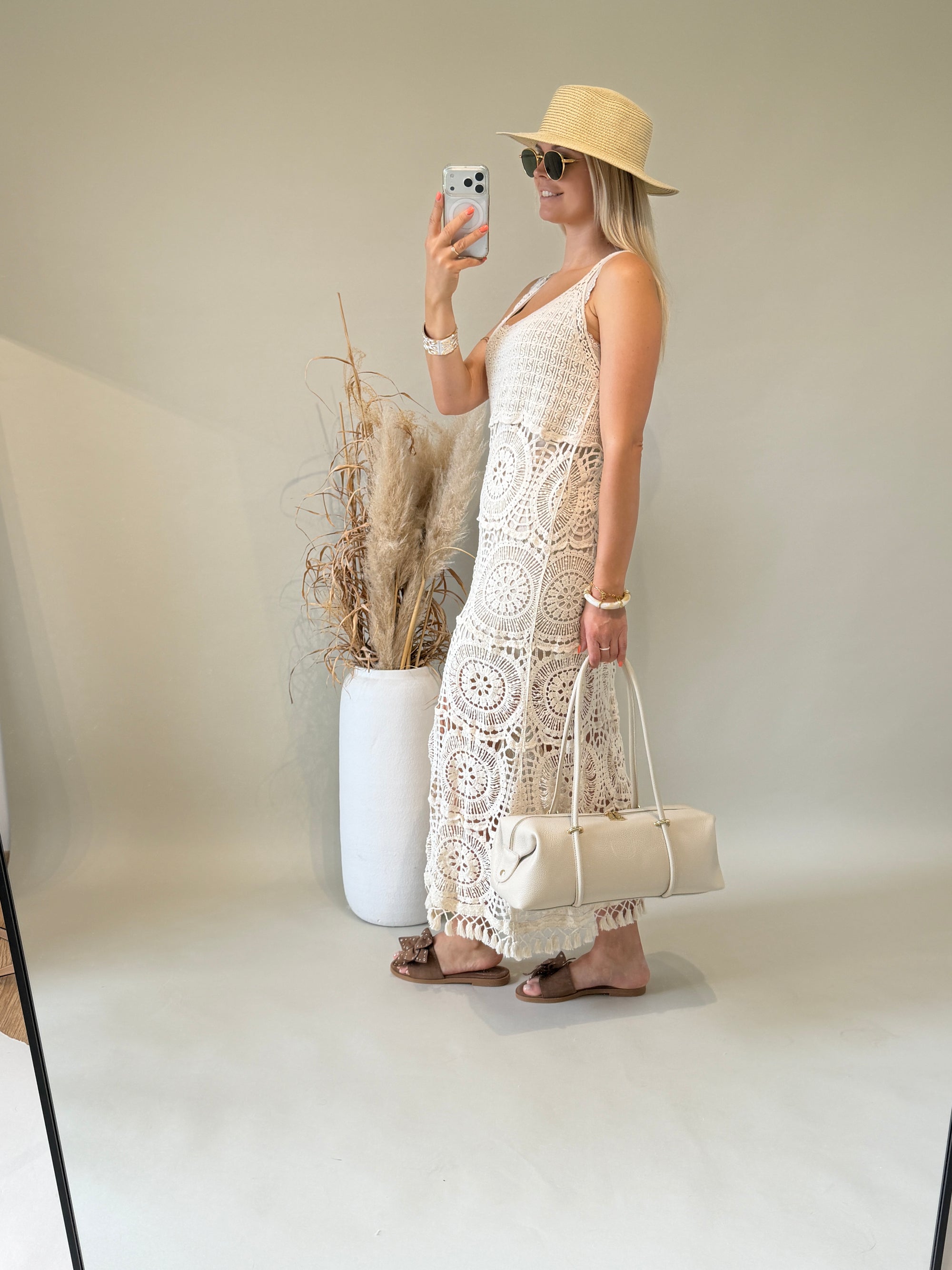 Tasche in Beige ( Echtleder )