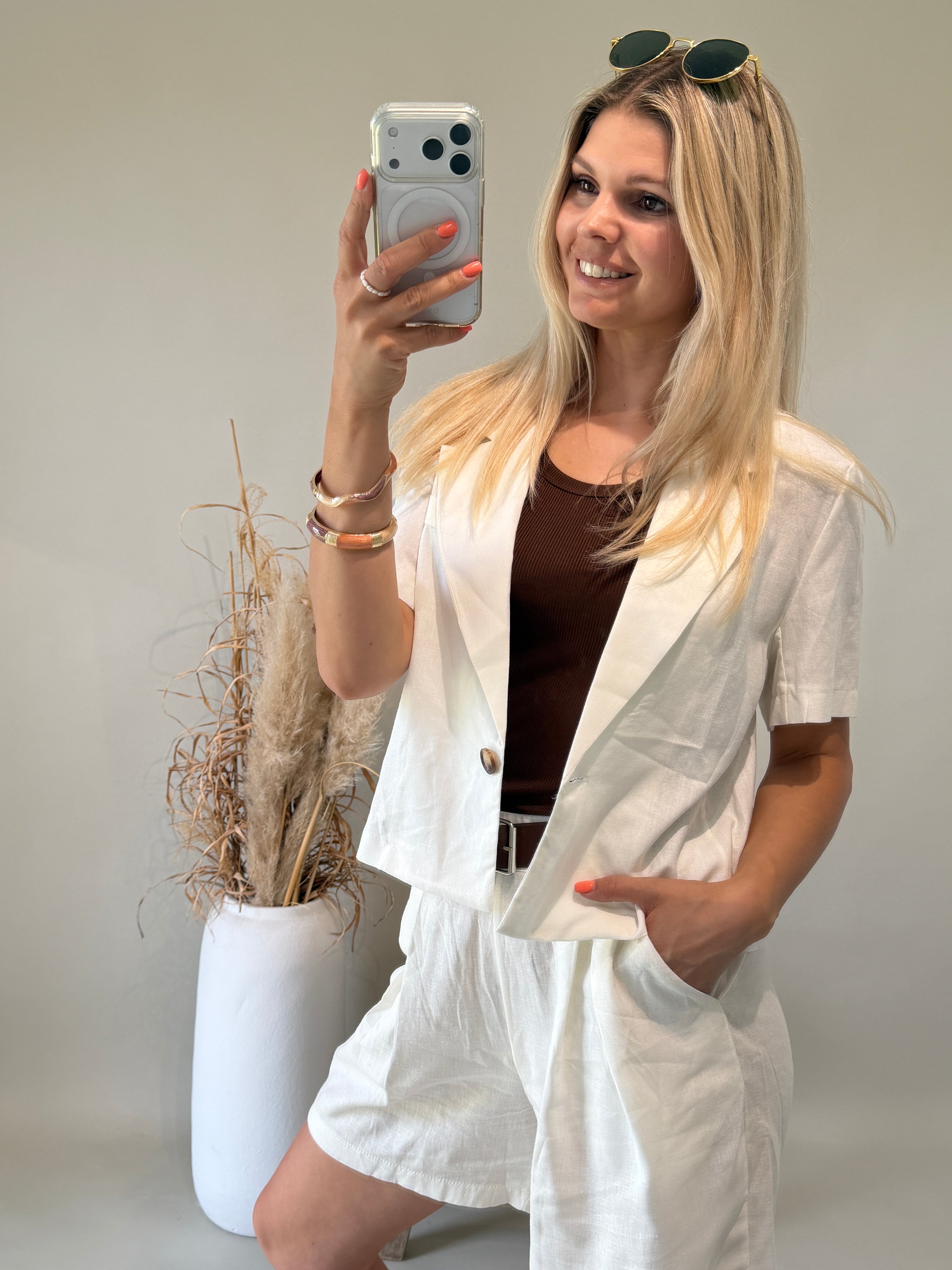 Blazer in Wollweiß ( Kurzarm )