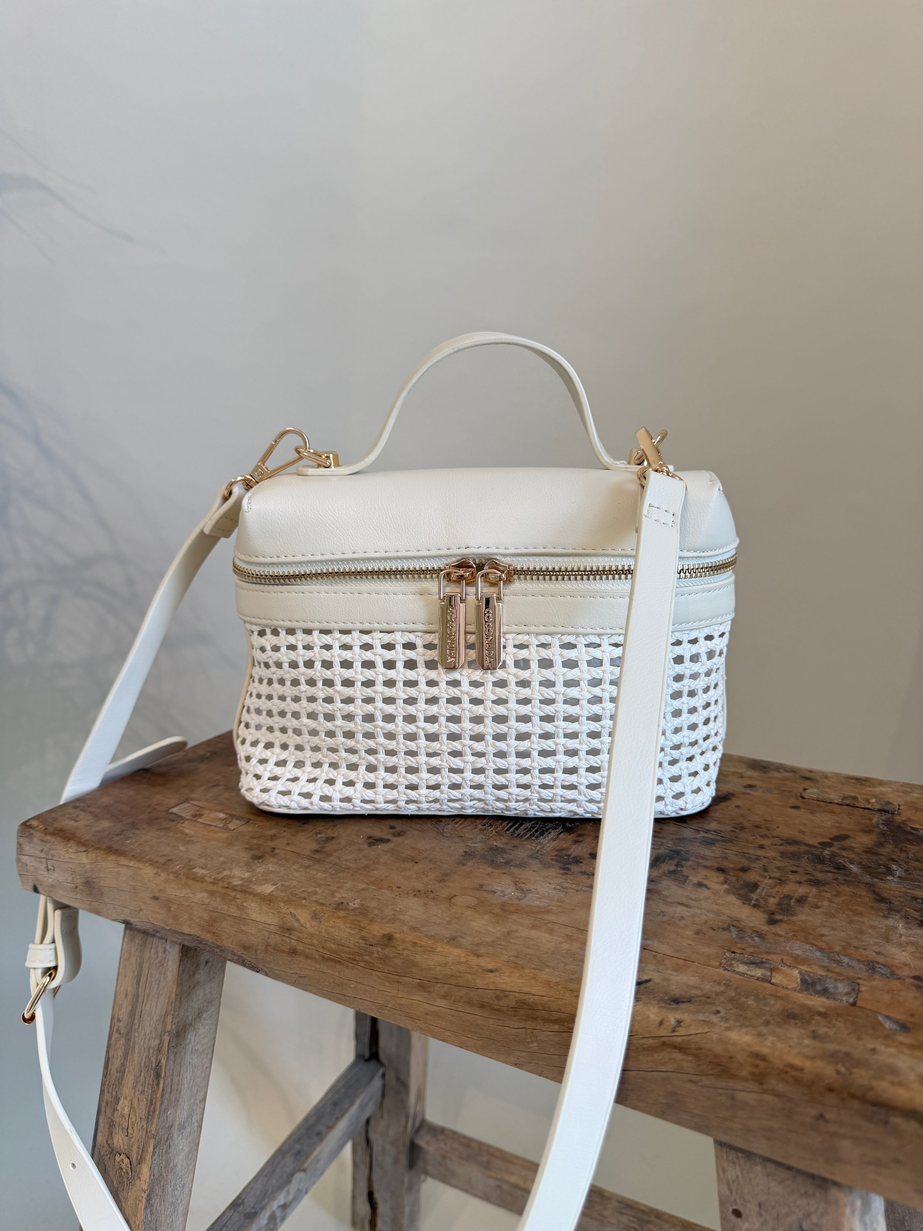 Koffertasche in Creme