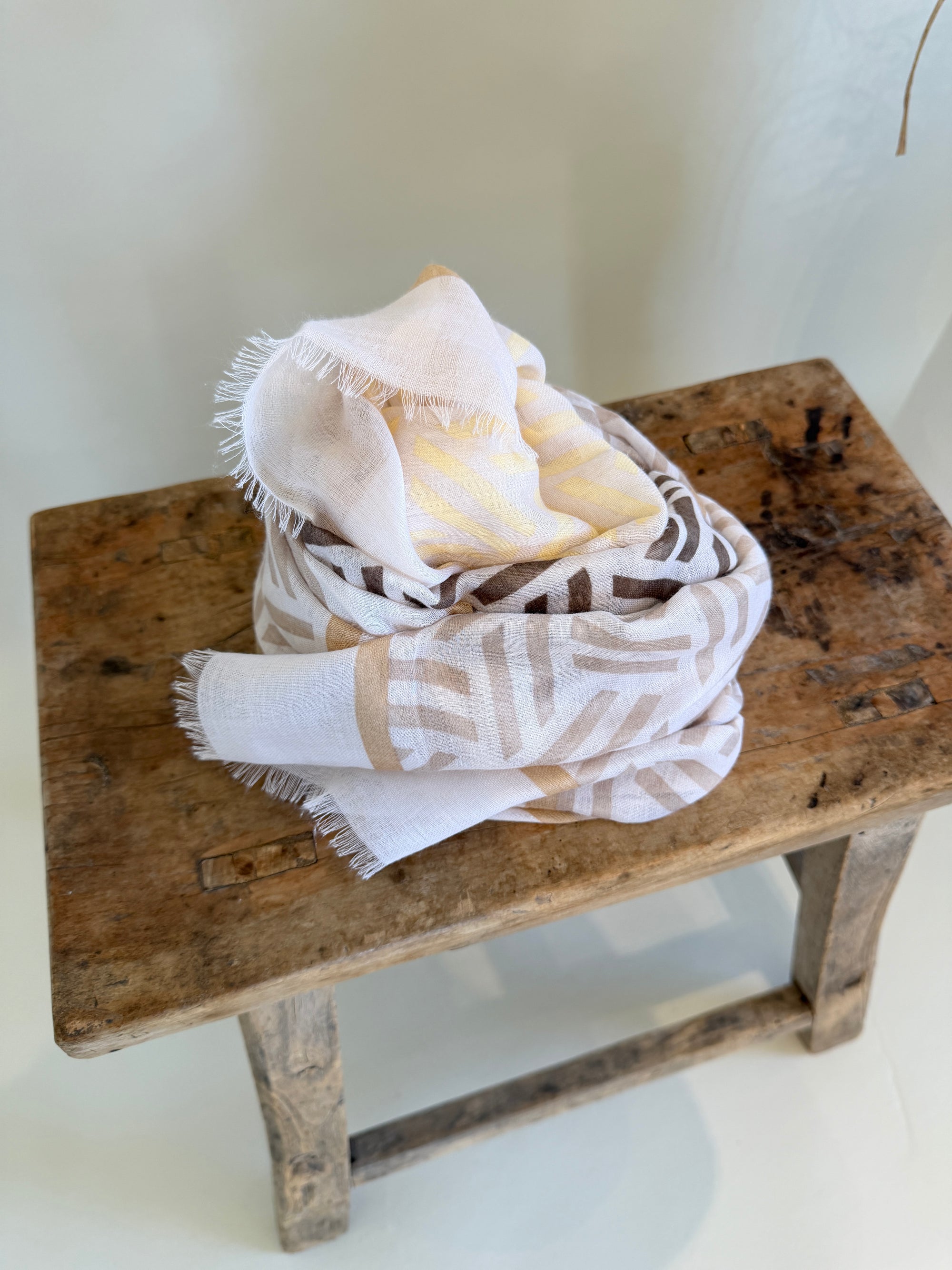 Schal  Beige / Zimt / Zitronengelb