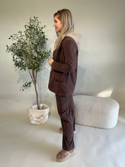 Hose in Schokobraun ( Cord )weites Bein mit Naht
