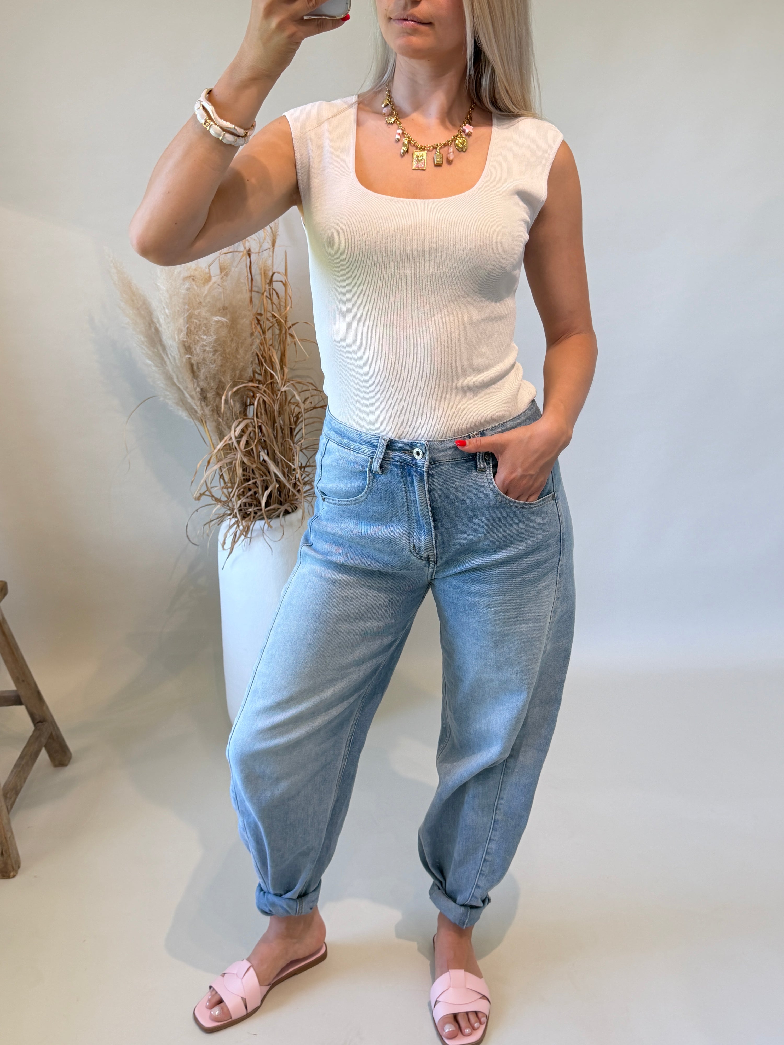 Top in Beige in Strick