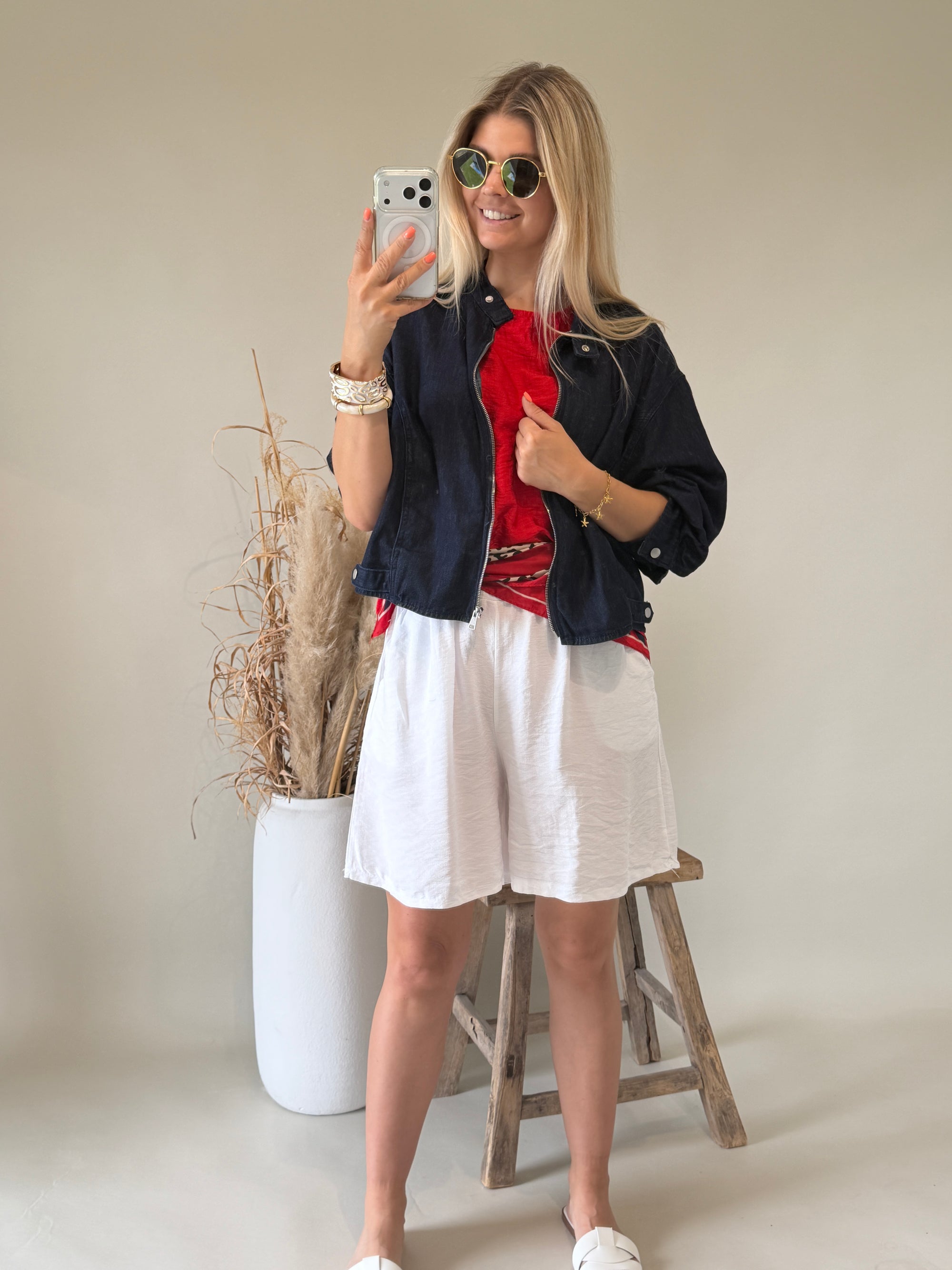 Jacke in Dunkelblau ( Leichter Jeansstoff )