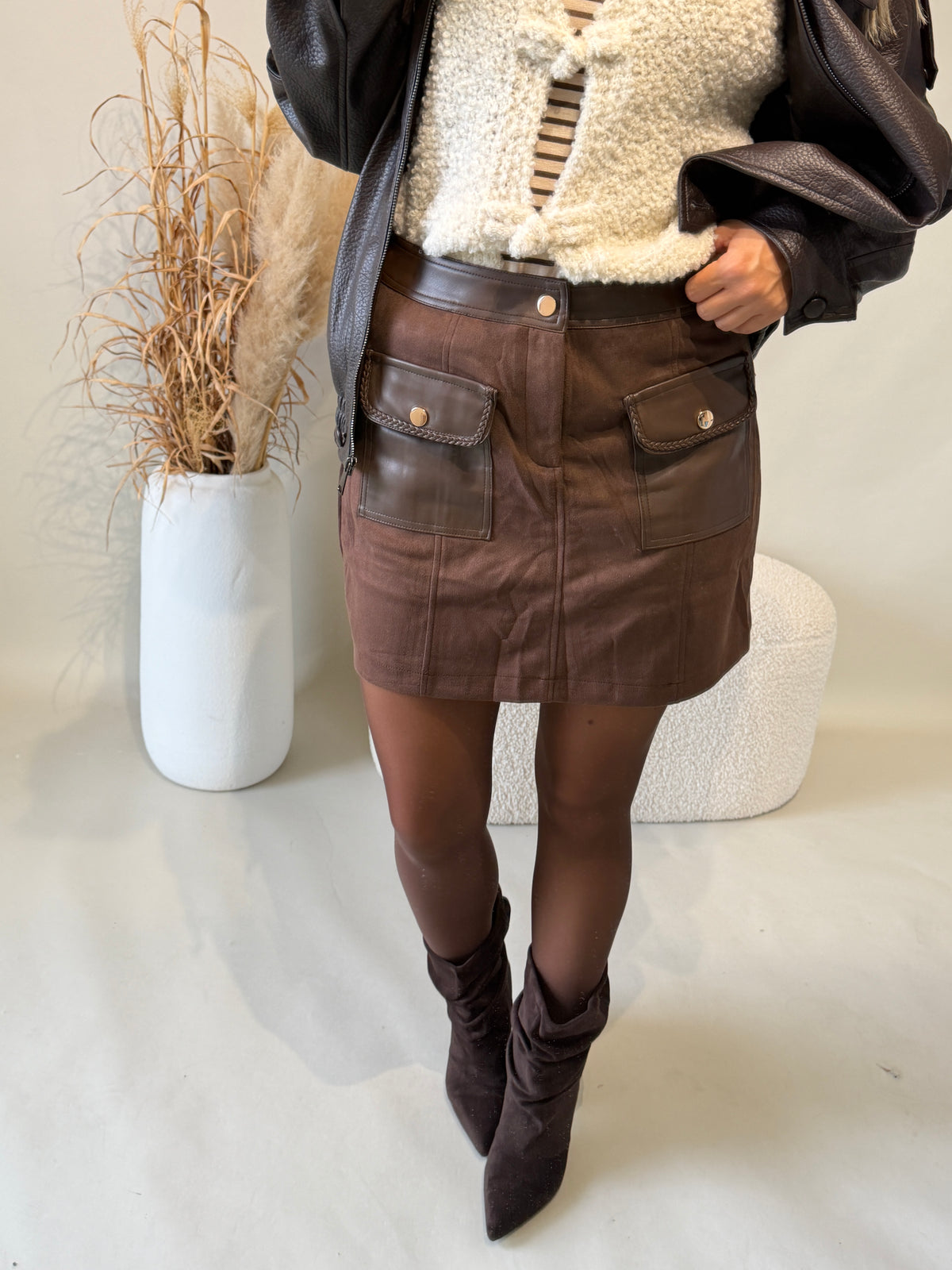 Stiefel in Schokobraun mit Absatz