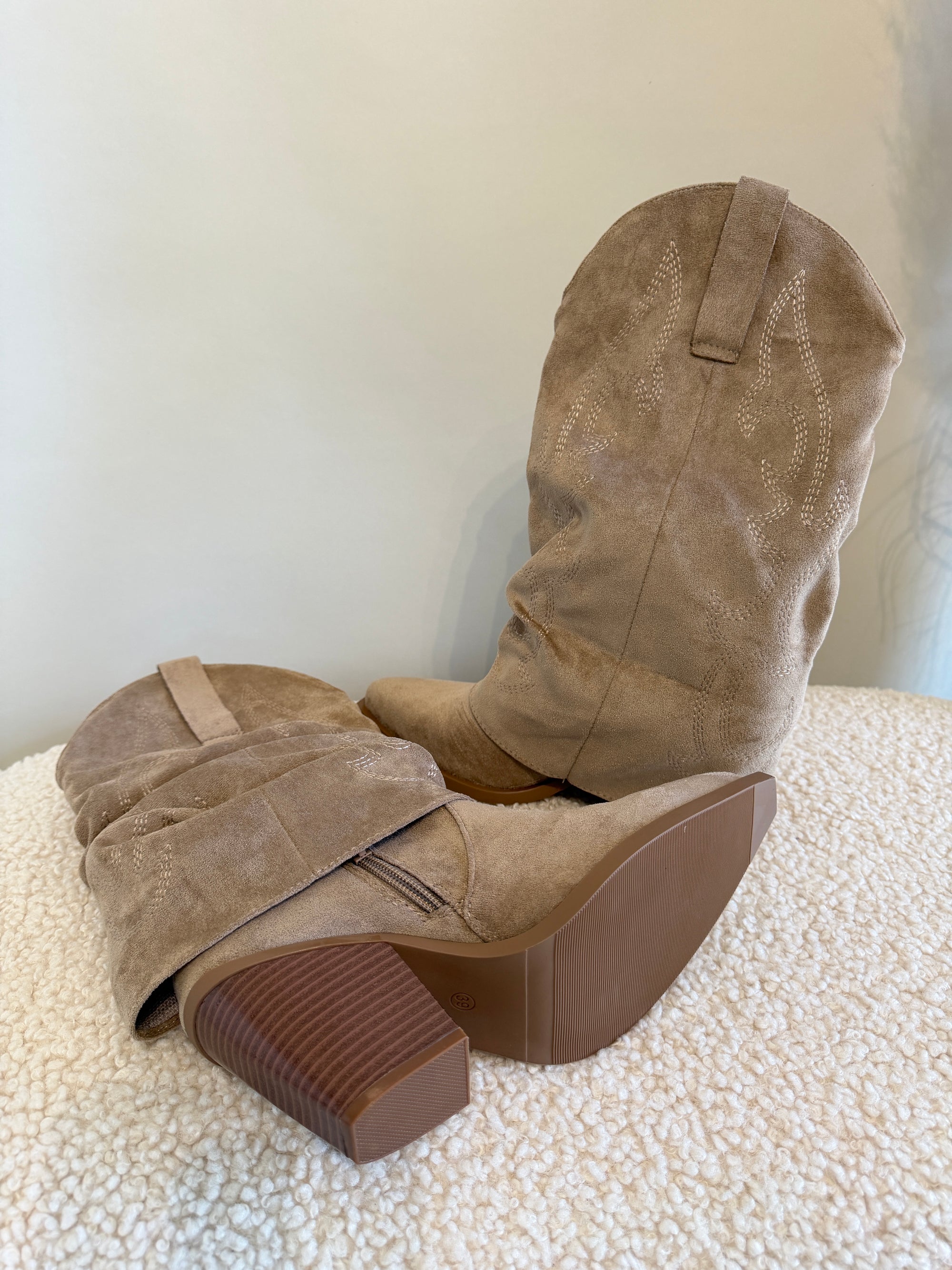 Cowboystiefel in Beige