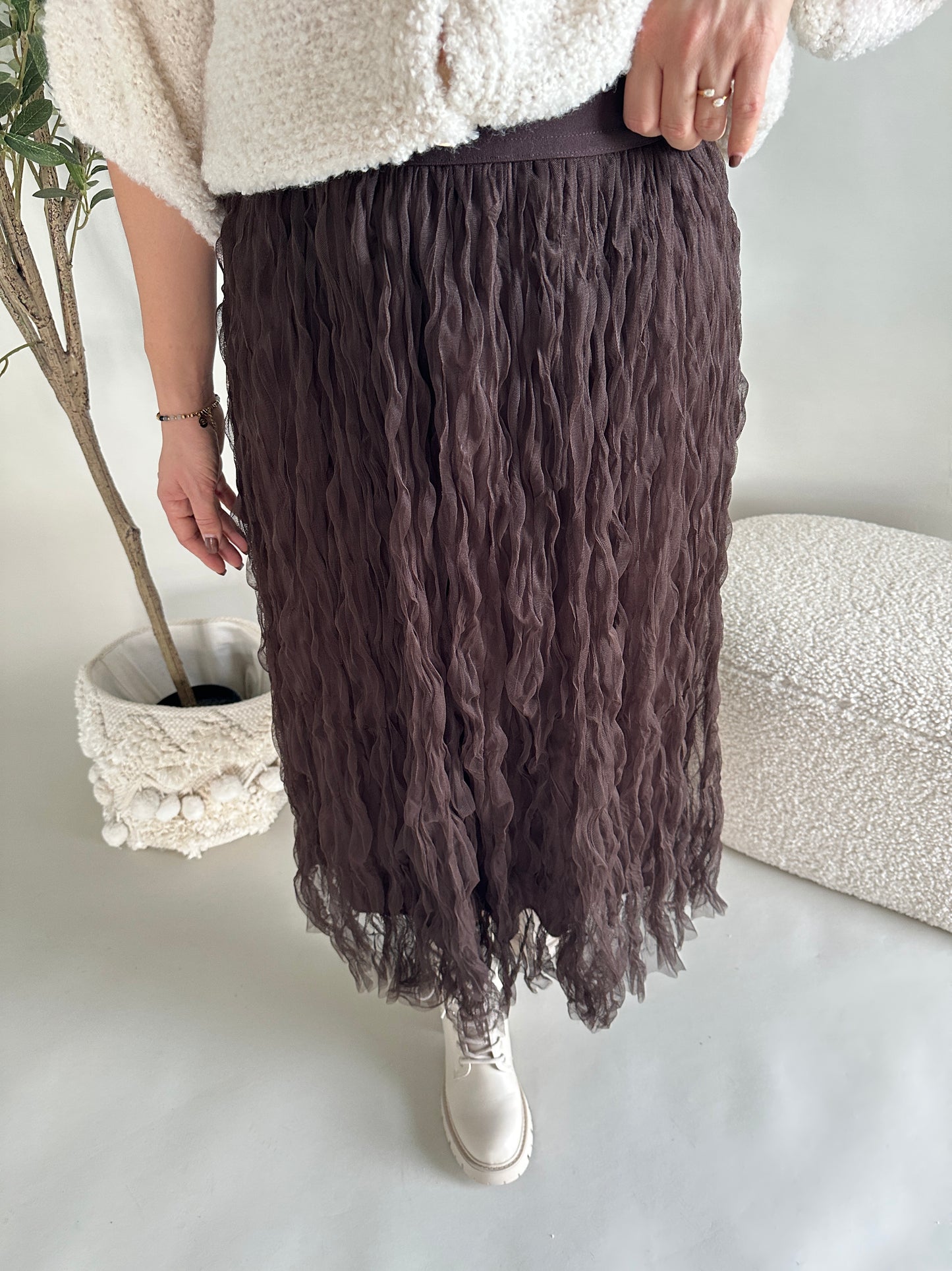 rock in schokobraun aus tüll