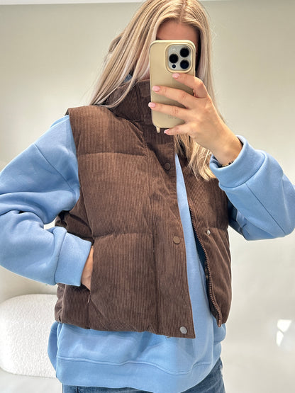 Weste in Schokobraun (Cord)