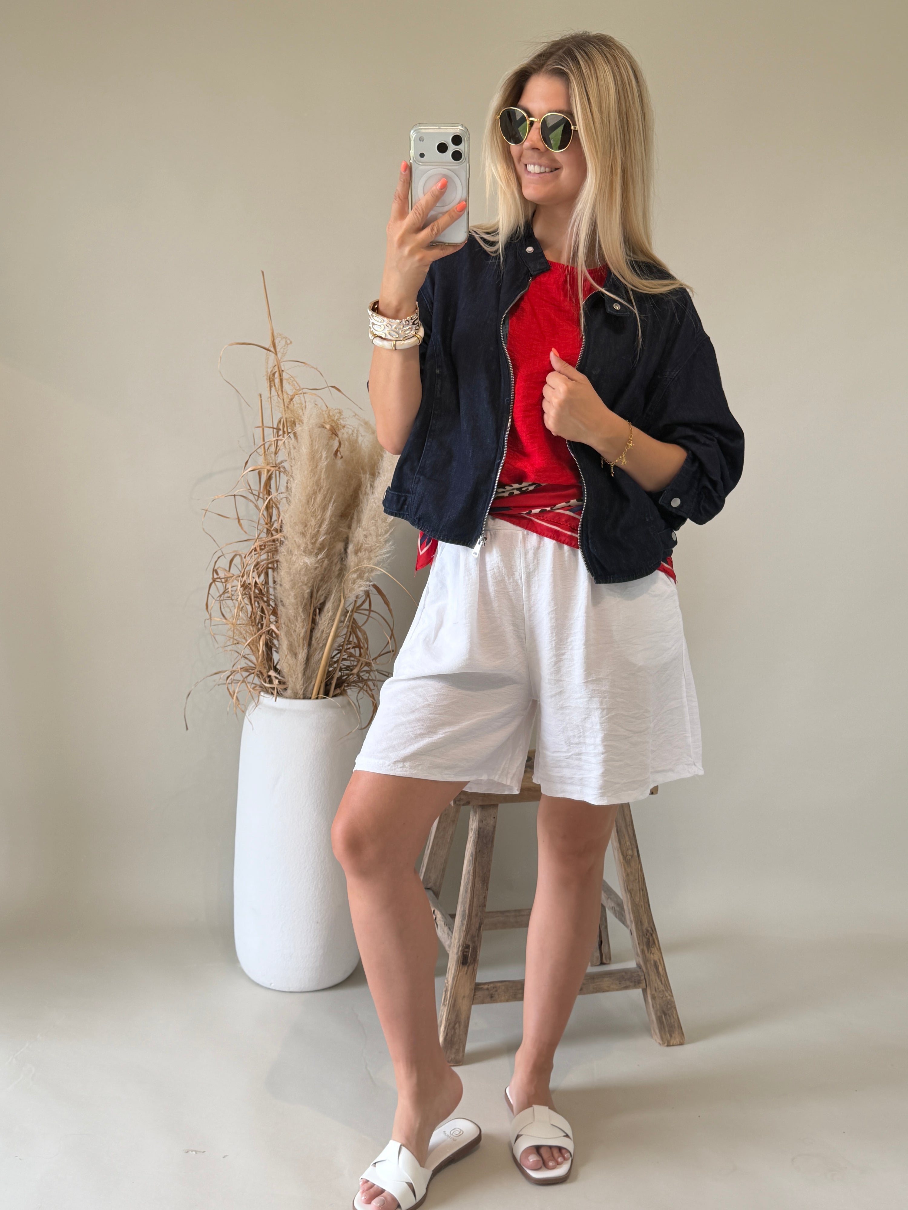 Jacke in Dunkelblau ( Leichter Jeansstoff )