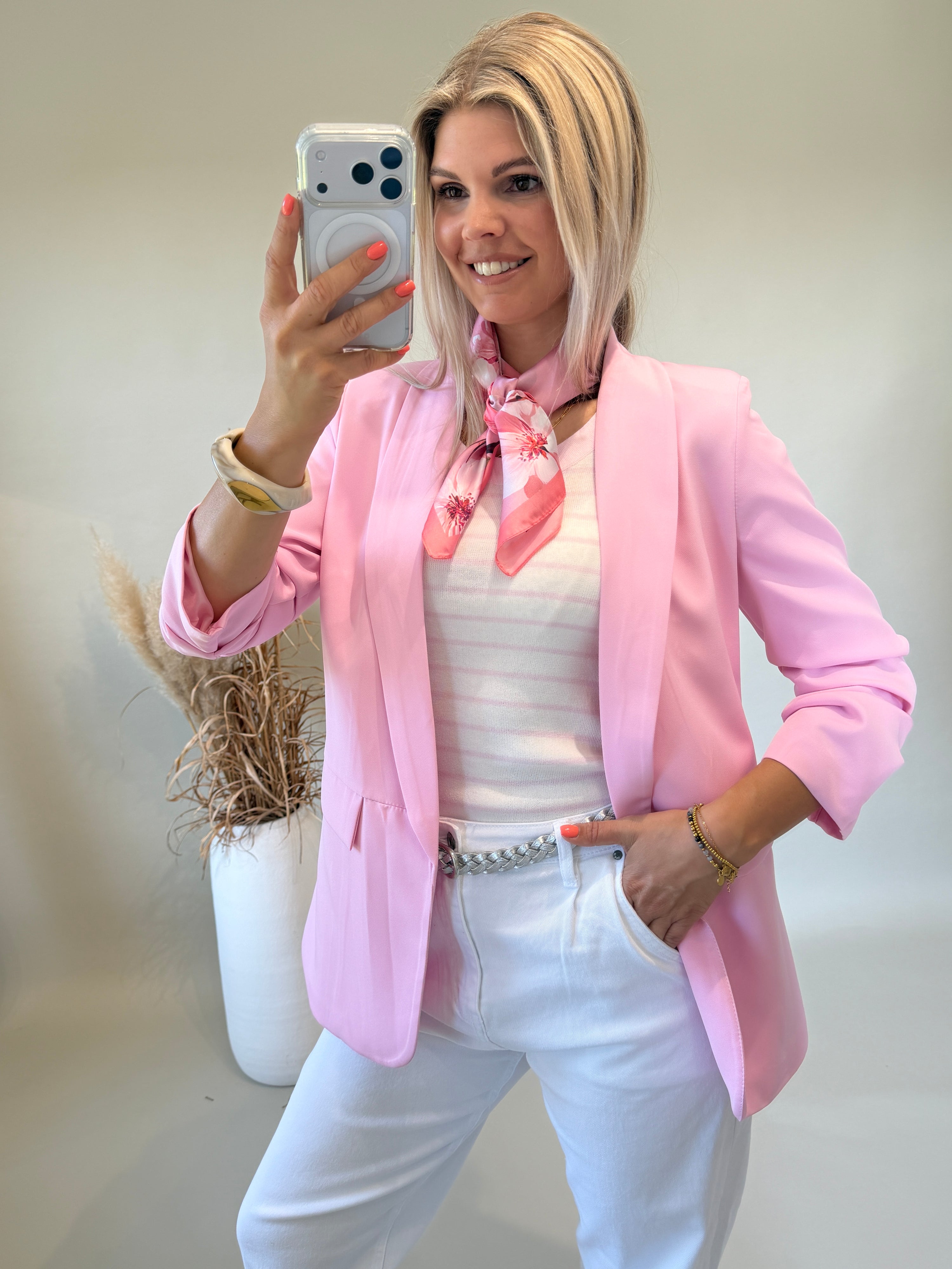 Top in Rosa / Weiß gestreift