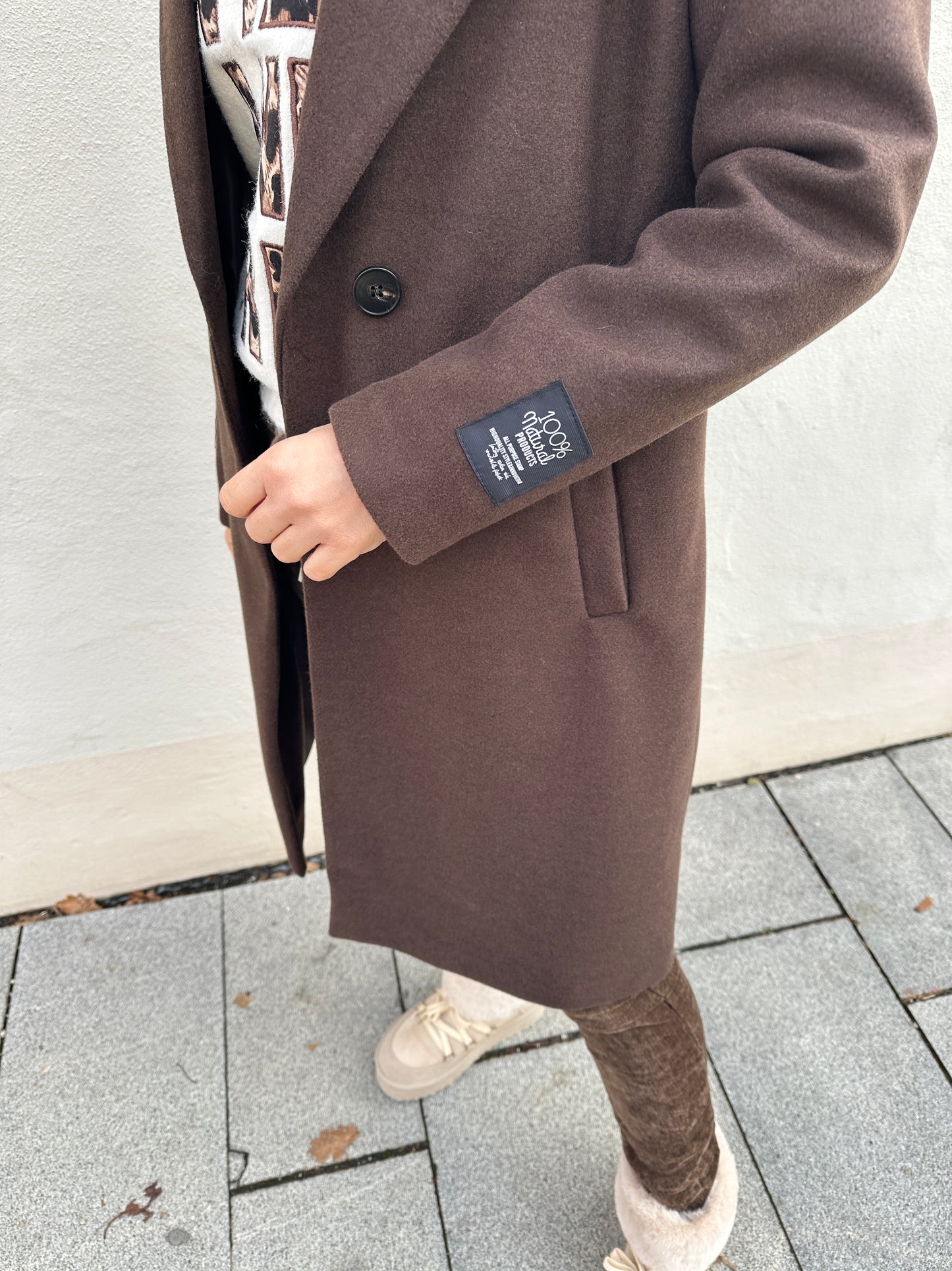 mantel in schokobraun