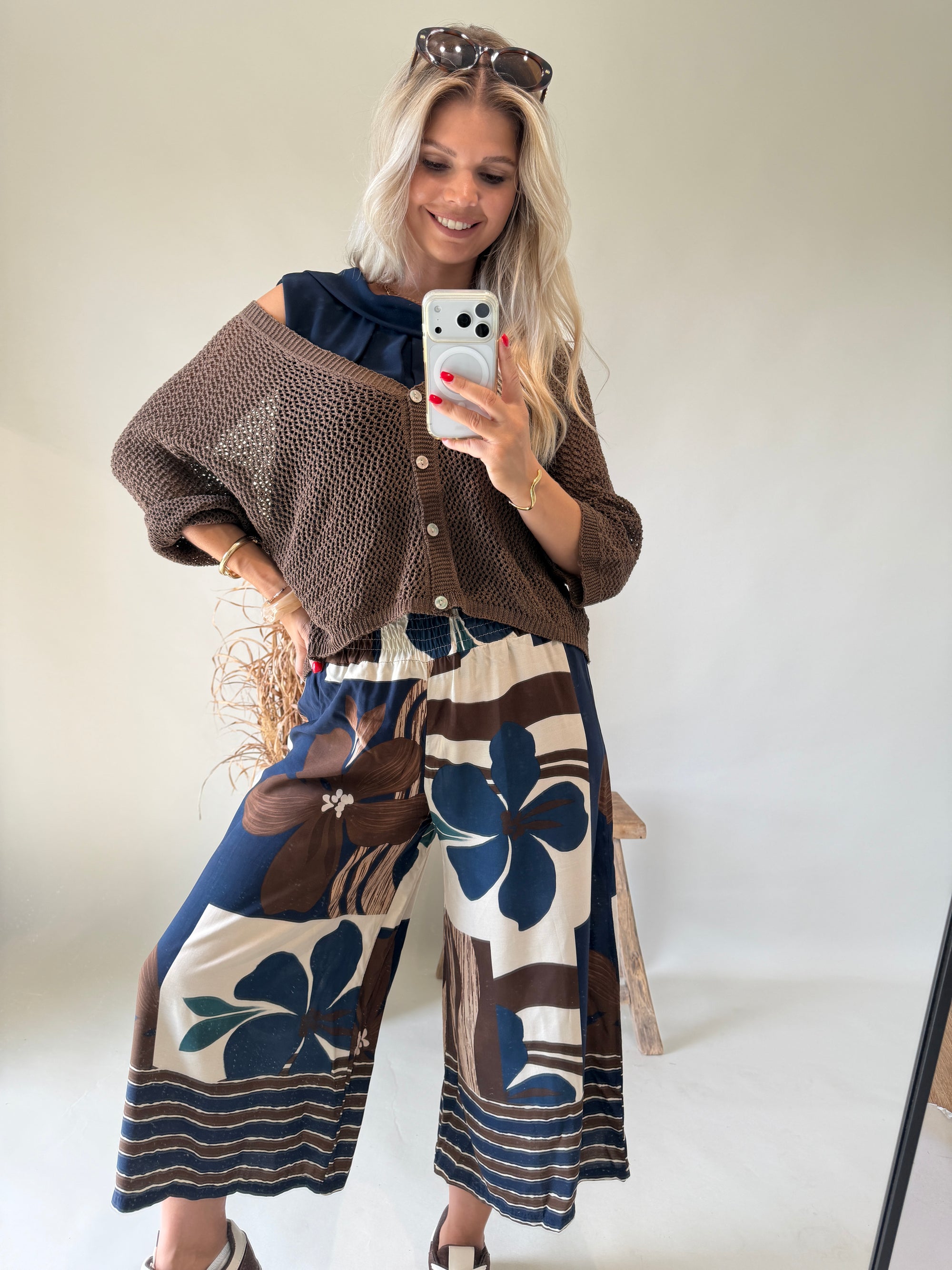 Jacke in Schokobraun ( Häkeloptik )