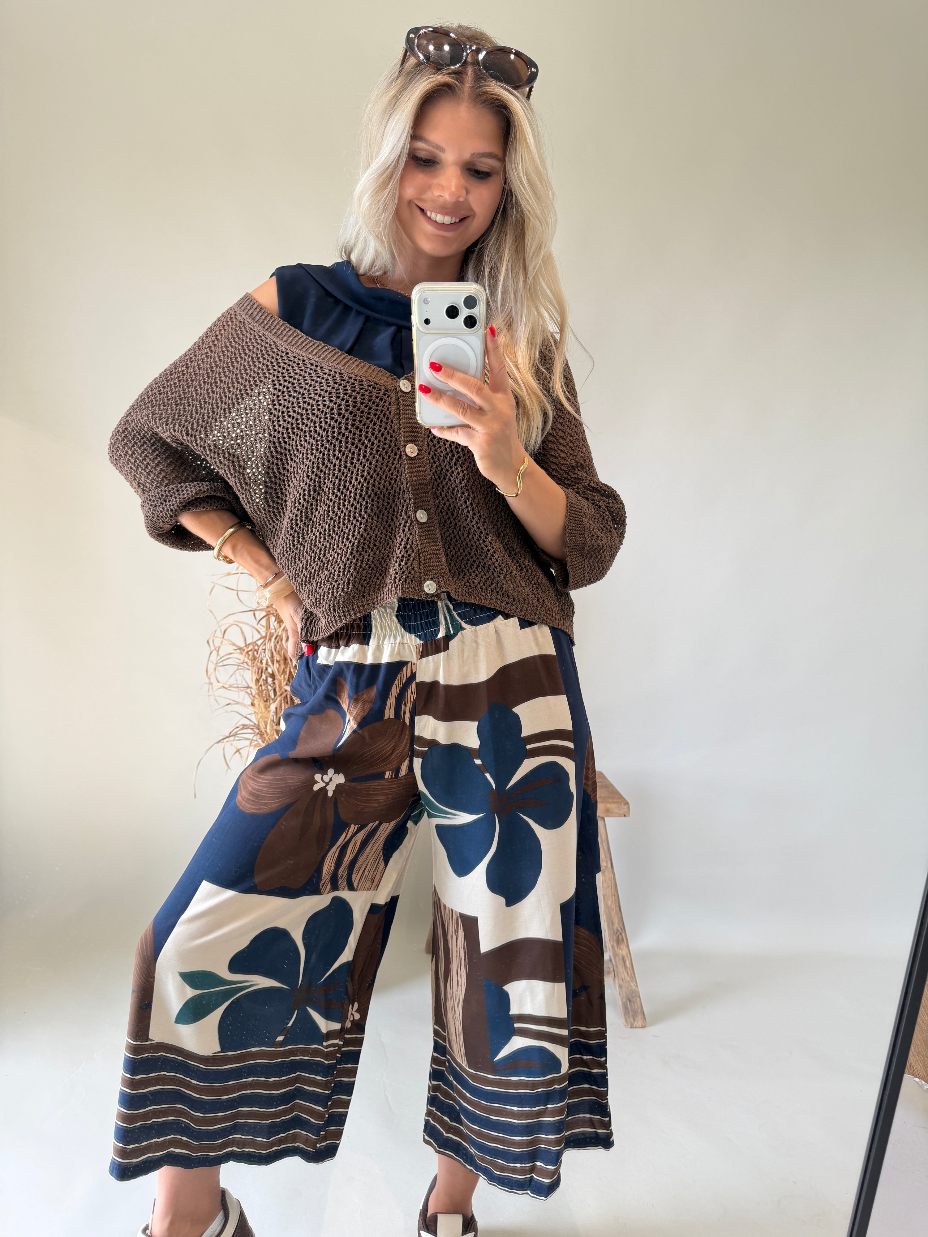 Jacke in Schokobraun ( Häkeloptik )