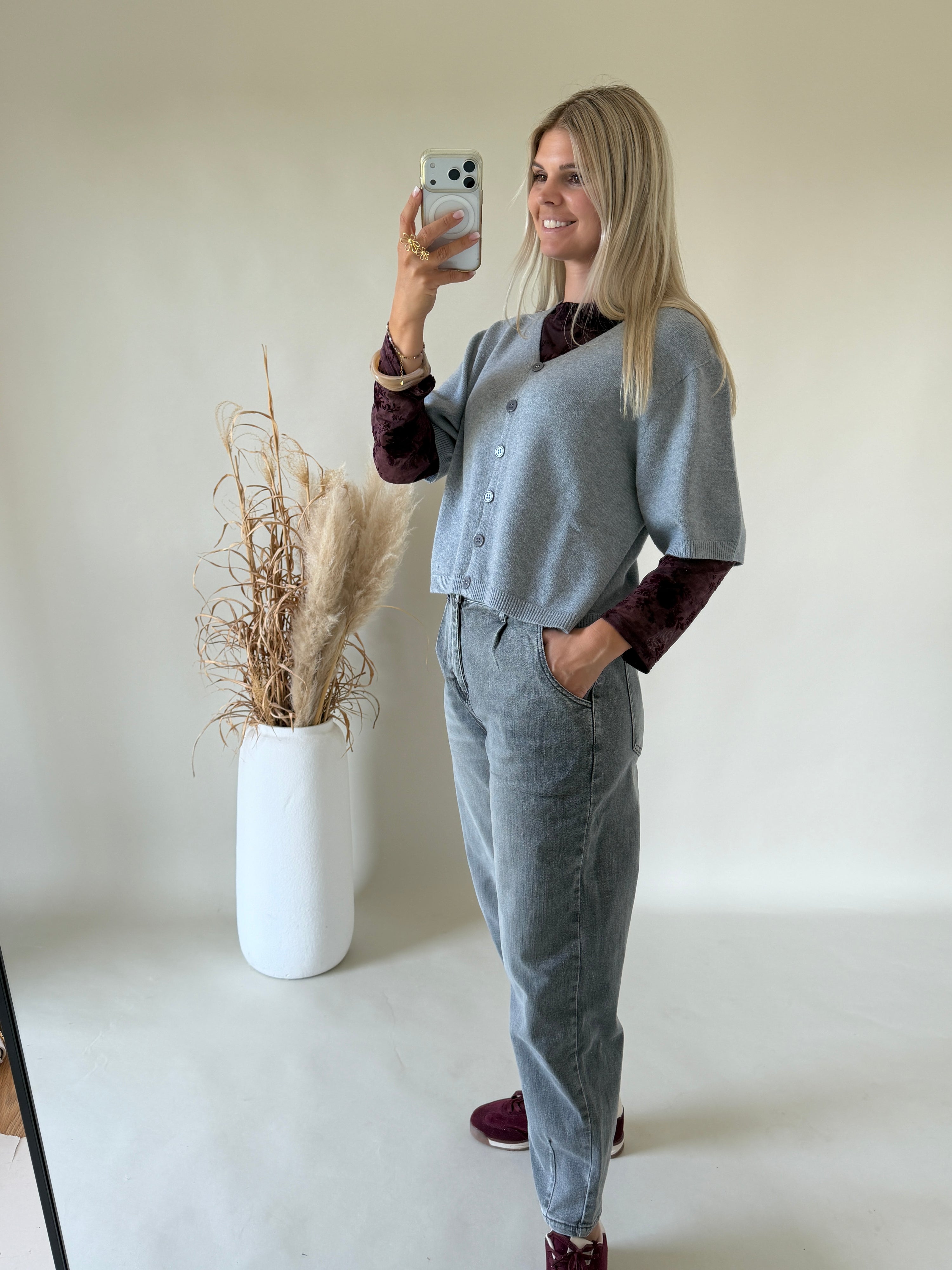 Jacke in Grau ( Kurzarm )