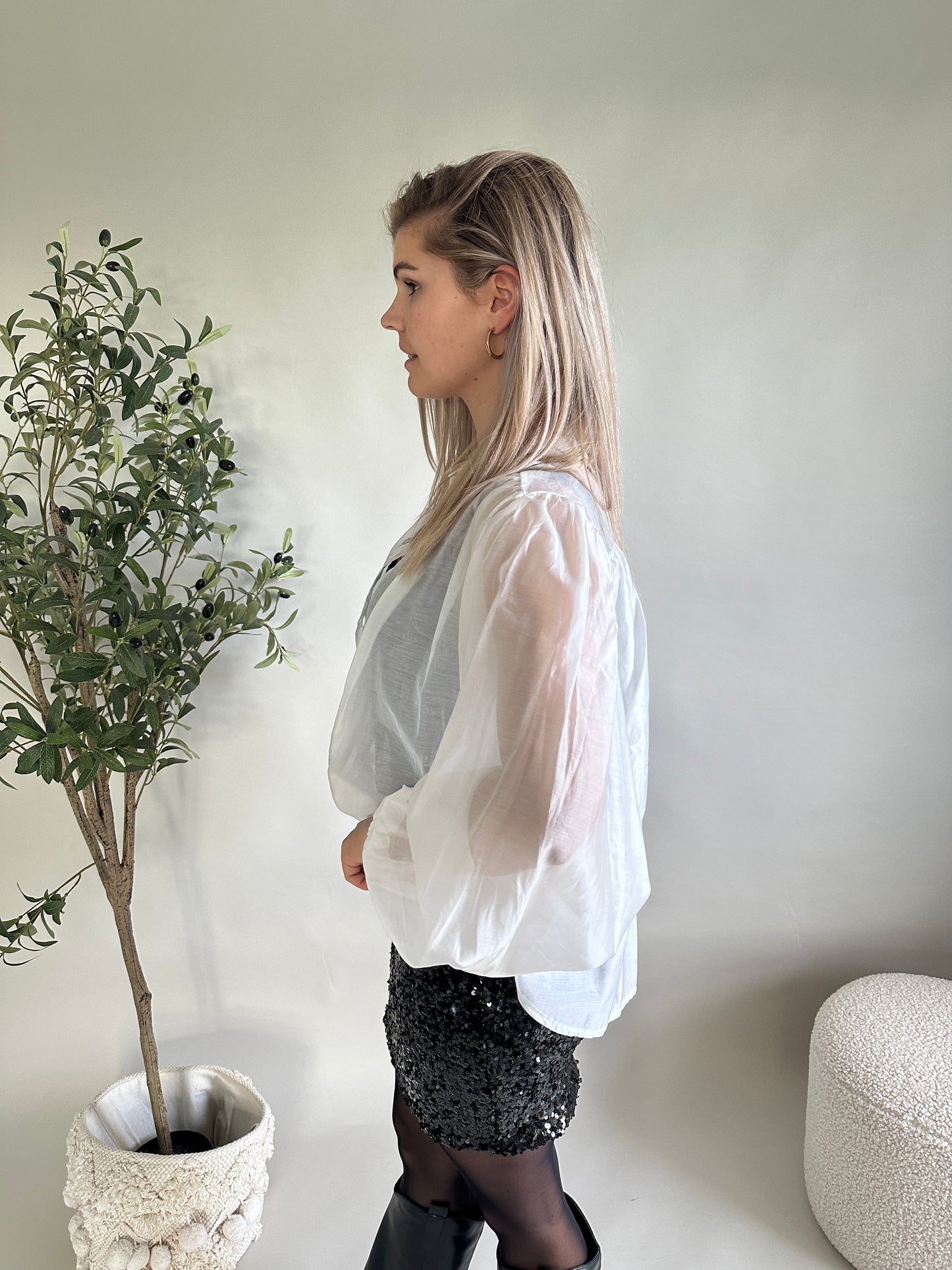 bluse in weiß (durchsichtig)