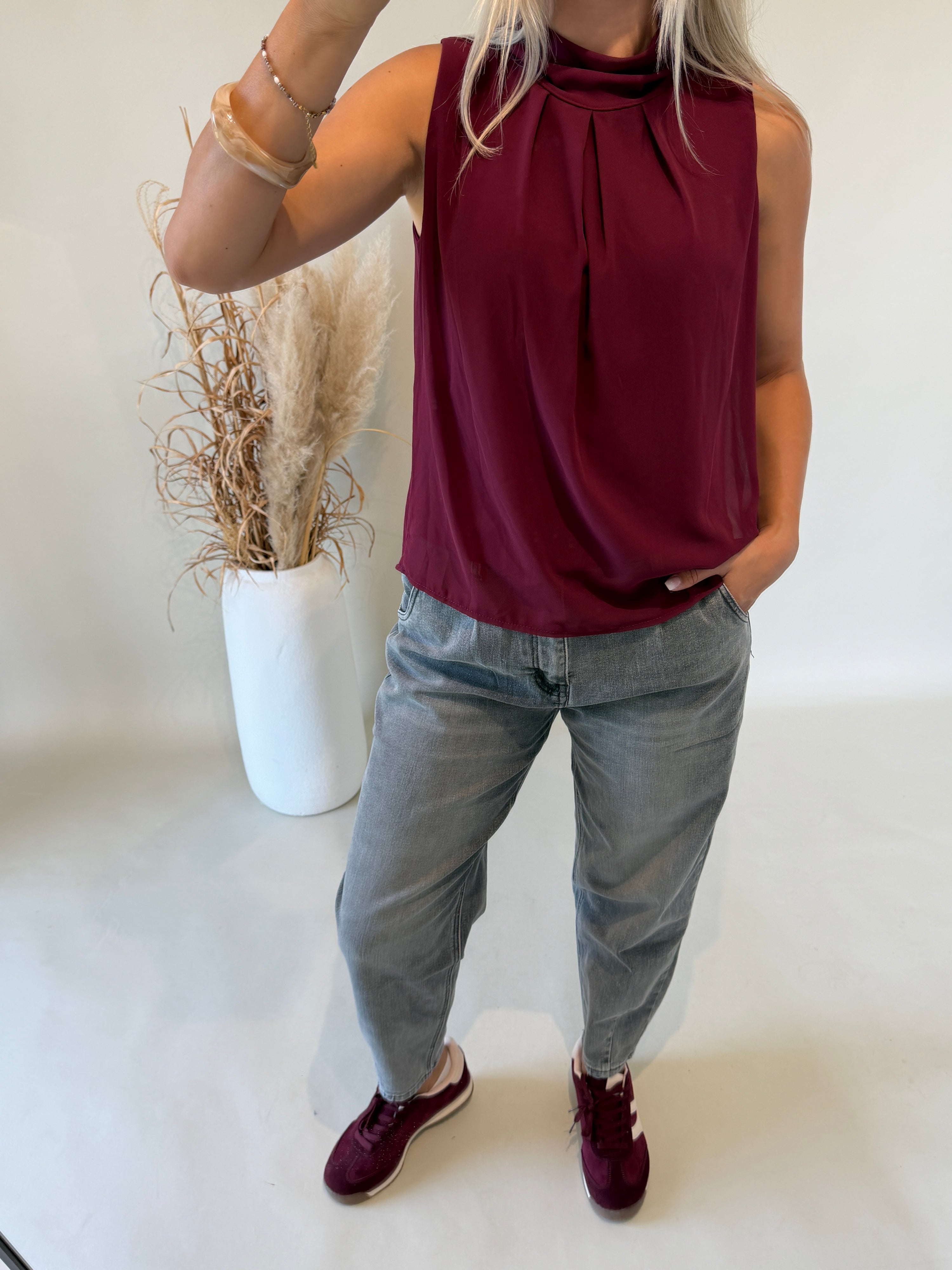 Bluse in Bordeaux