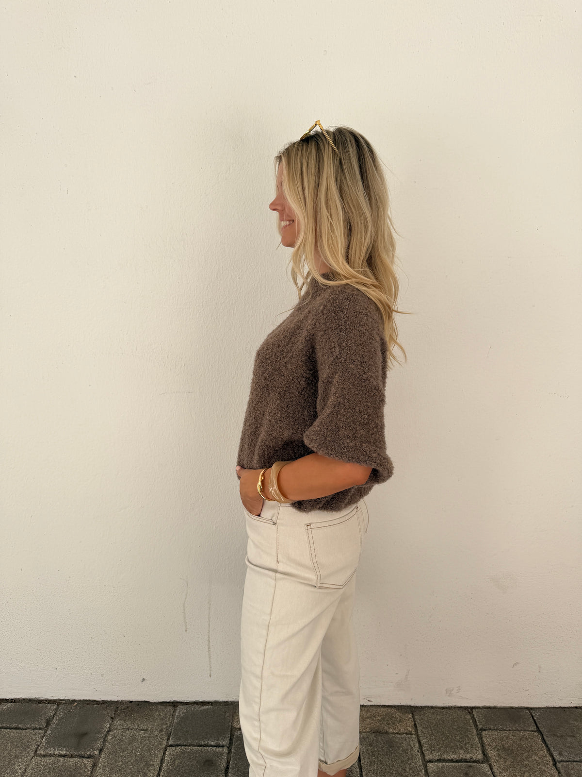Pullover in Nussbraun  ( Kurzarm )