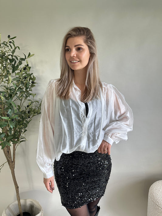 Bluse in Weiß (durchsichtig)