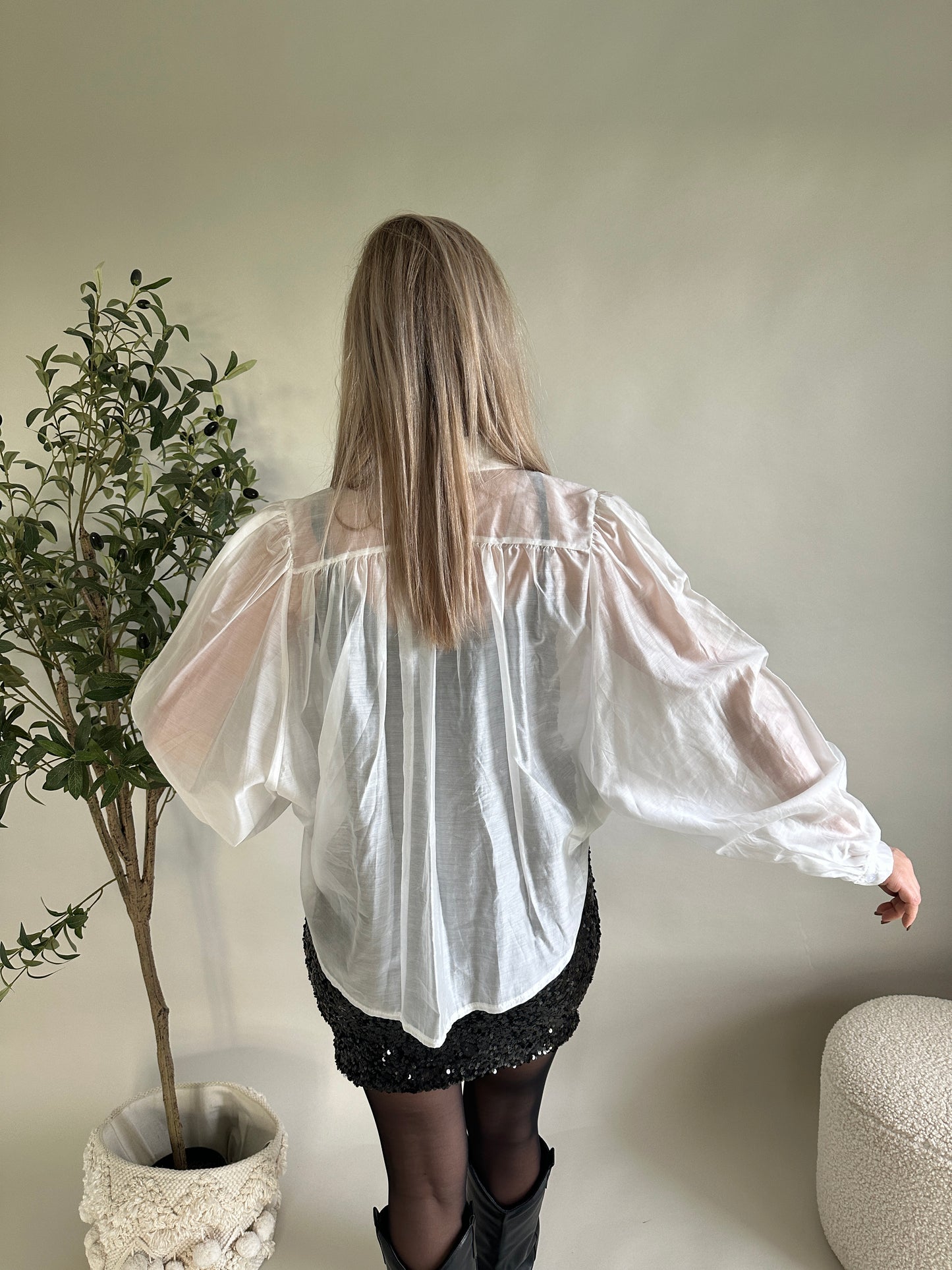 bluse in weiß (durchsichtig)