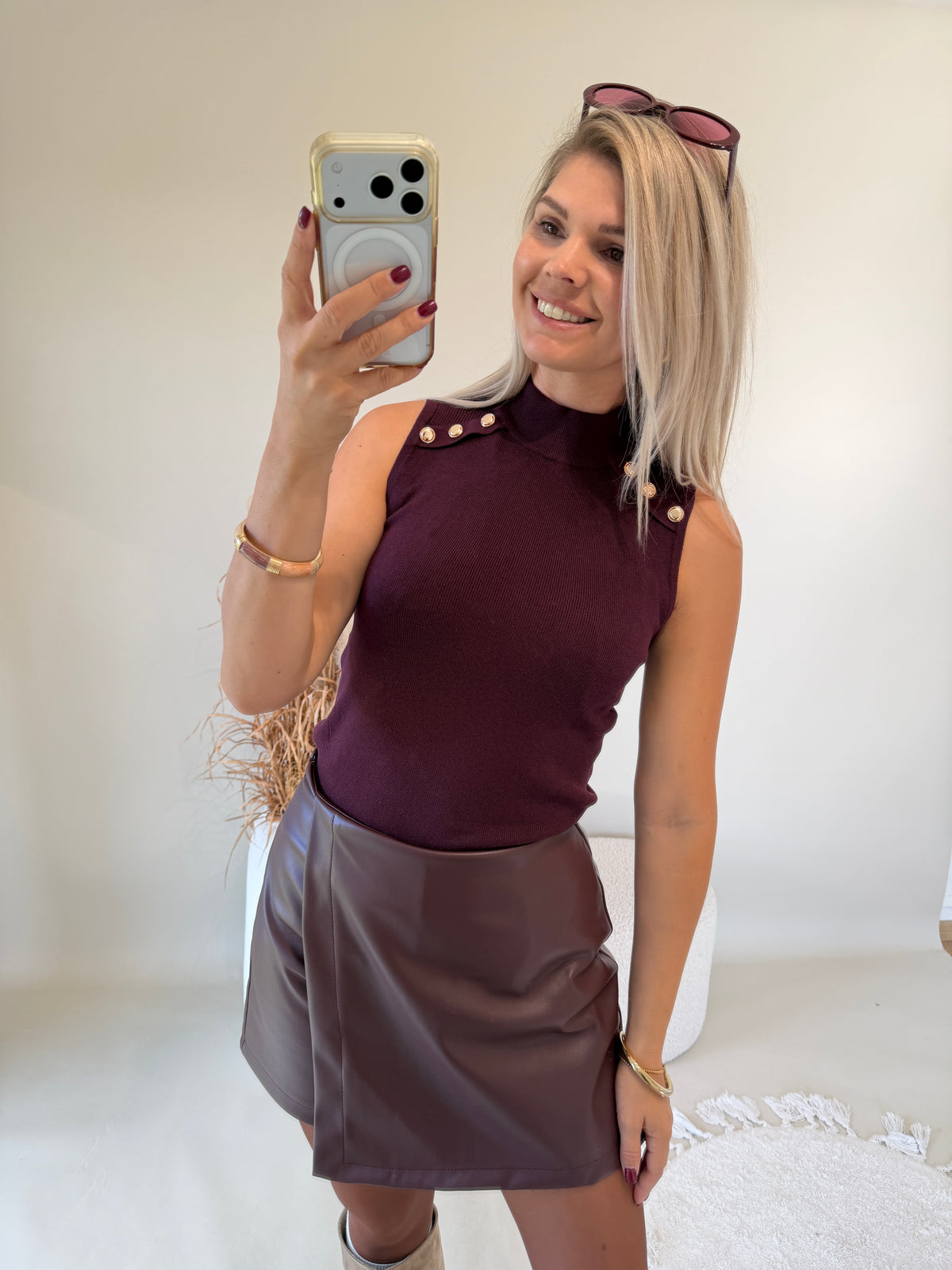Top in Burgundy ( Feinstrick )