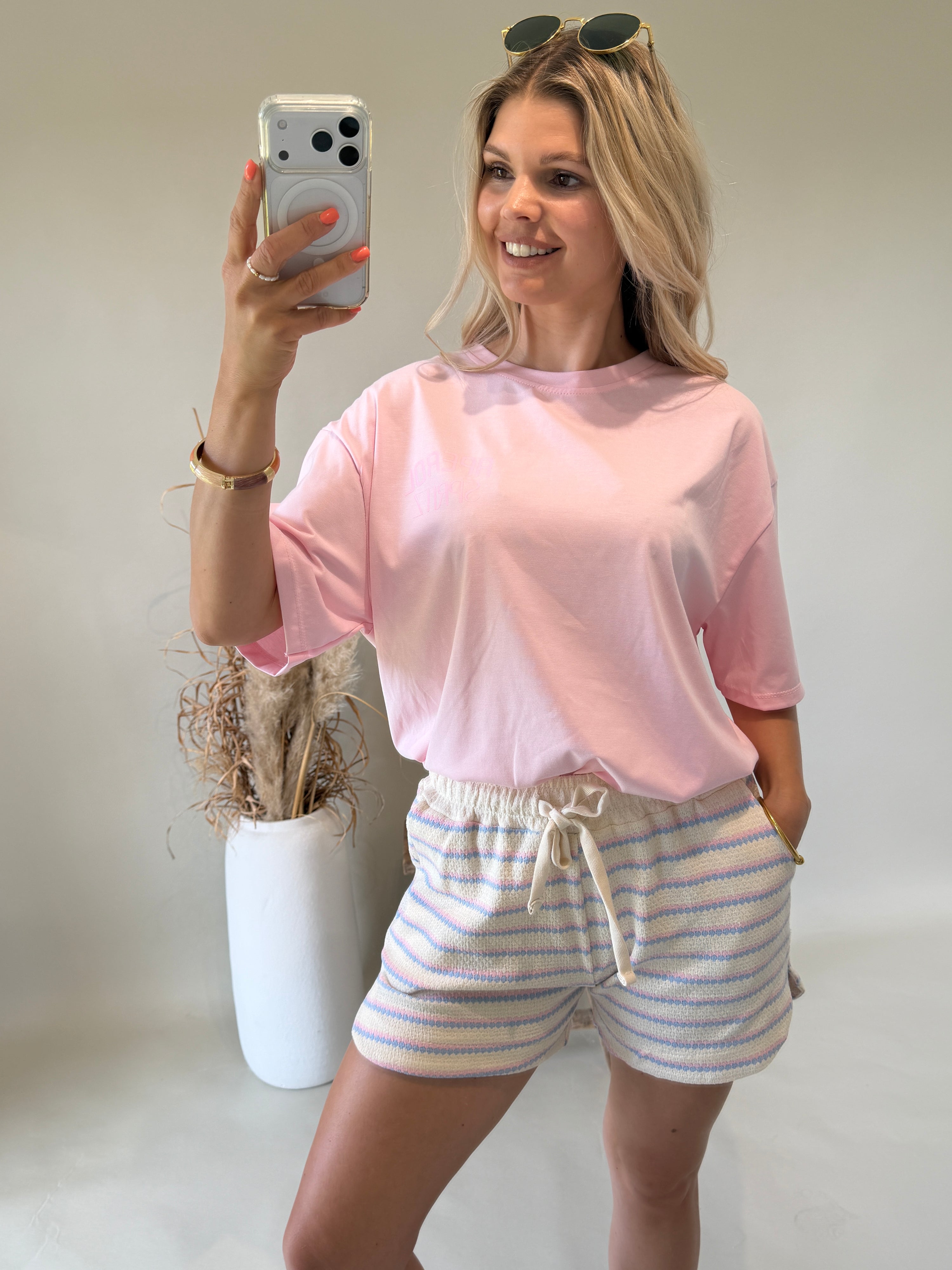 T - Shirt in Rosa mit Aufdruck  Aperol Spritz
