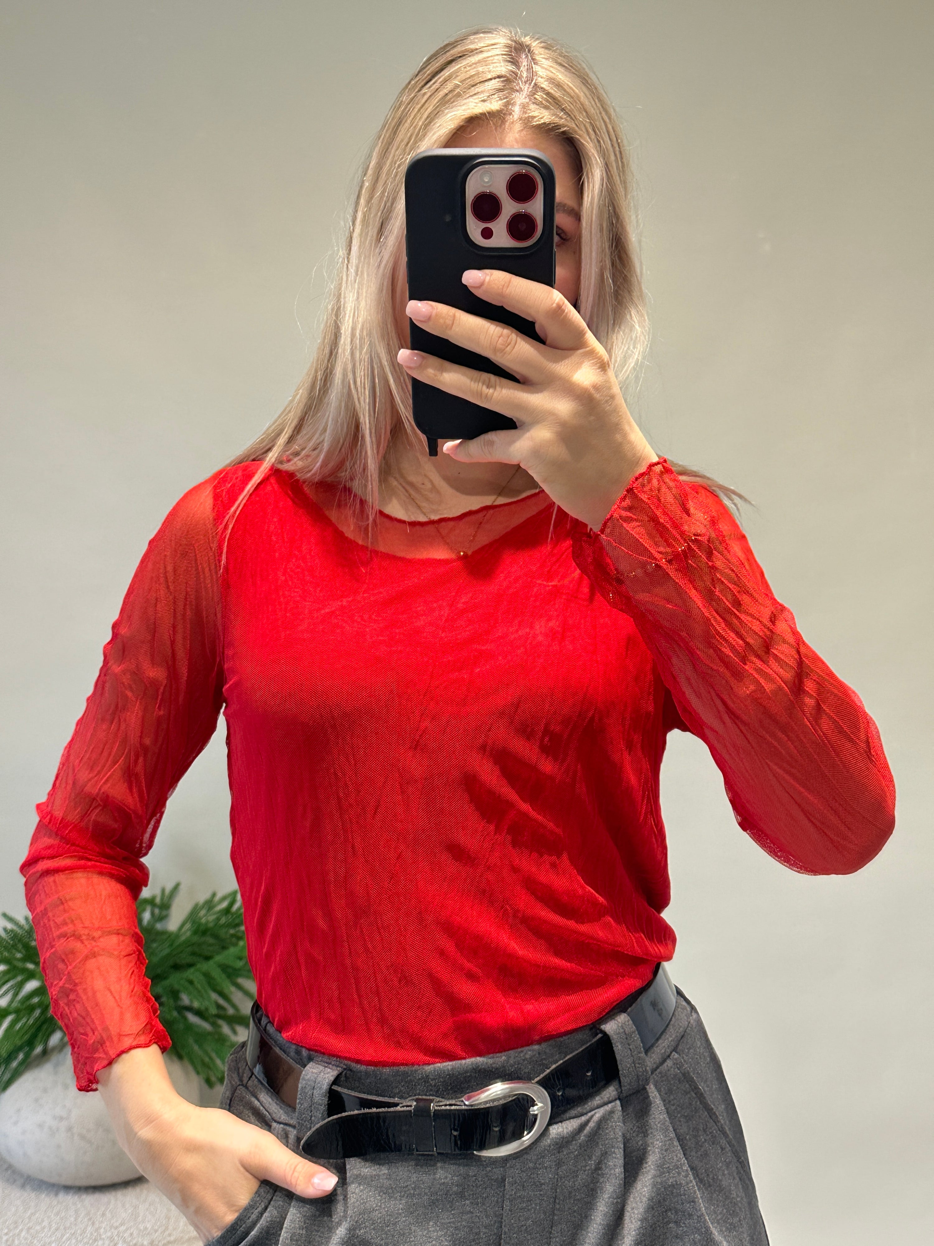 Netzshirt in Rot
