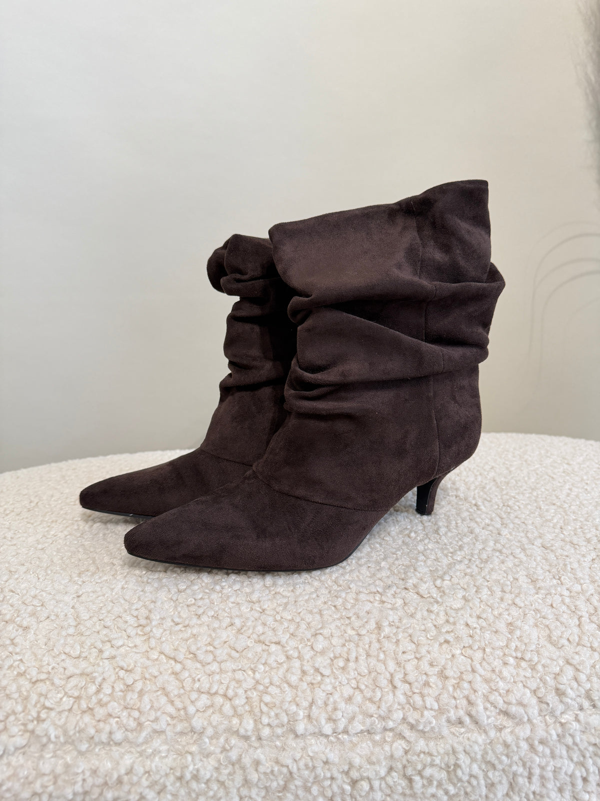 Stiefel in Schokobraun mit Absatz