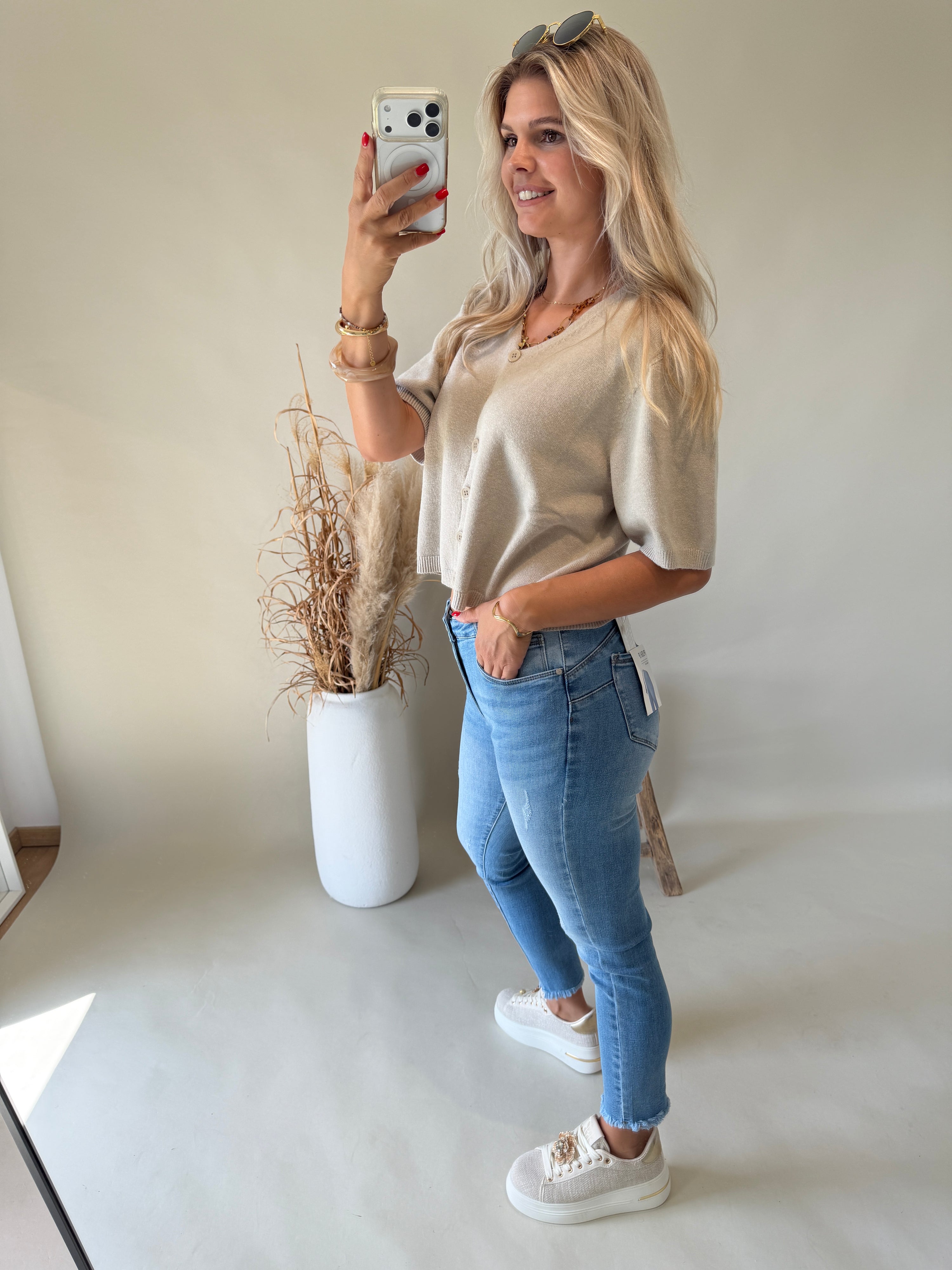 Jacke in Beige ( Kurzarm )