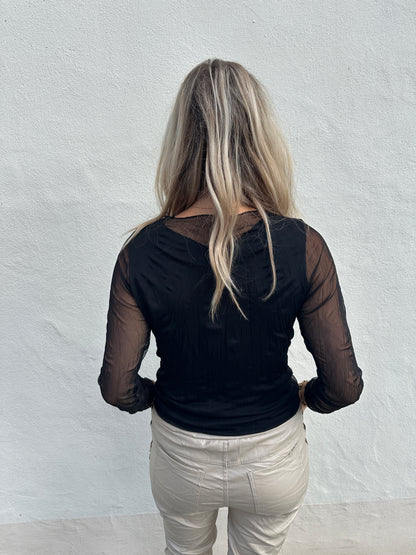 Netzshirt in Schwarz