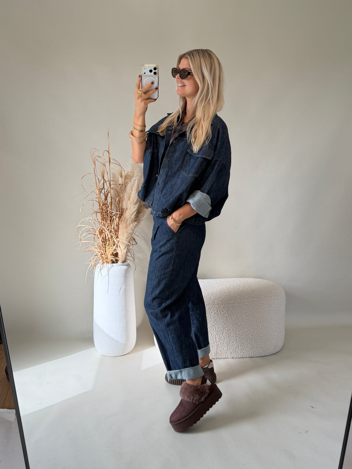 Jacke in Dunkelblau ( Jeansstoff )