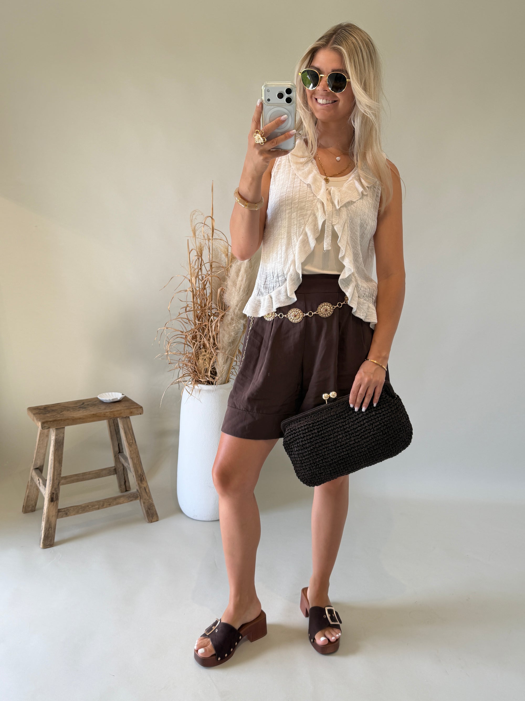 Jacke in Beige (Feinstrick)