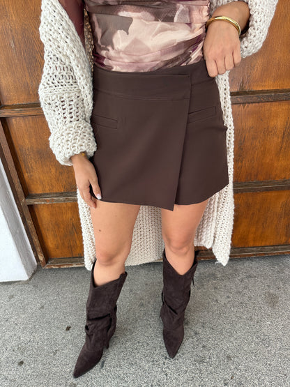 Hosen-Rock in Schokobraun (Skort)