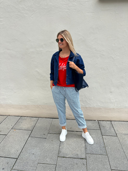 Hose mit Streifen in Dunkelblau