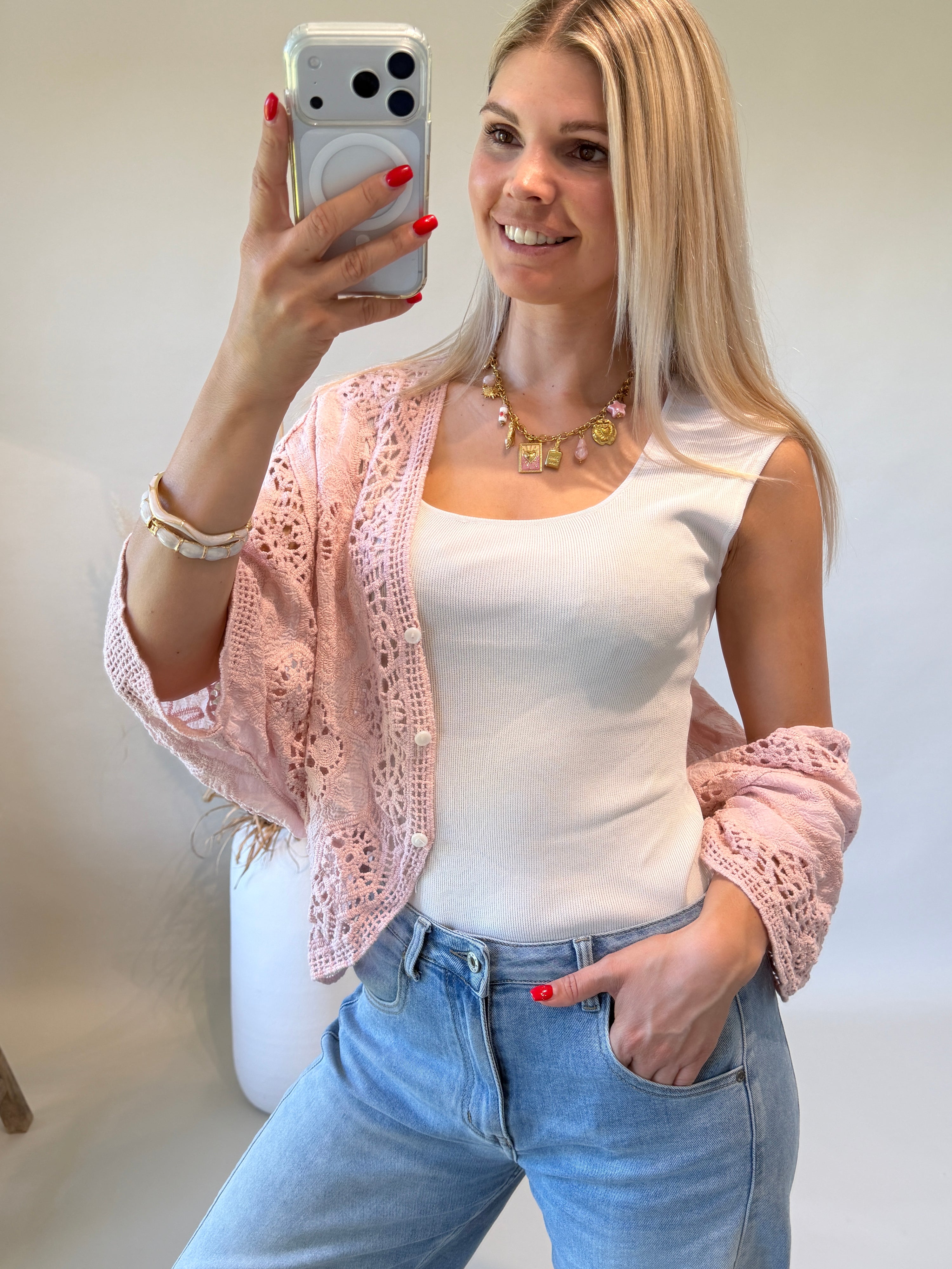 Top in Beige in Strick