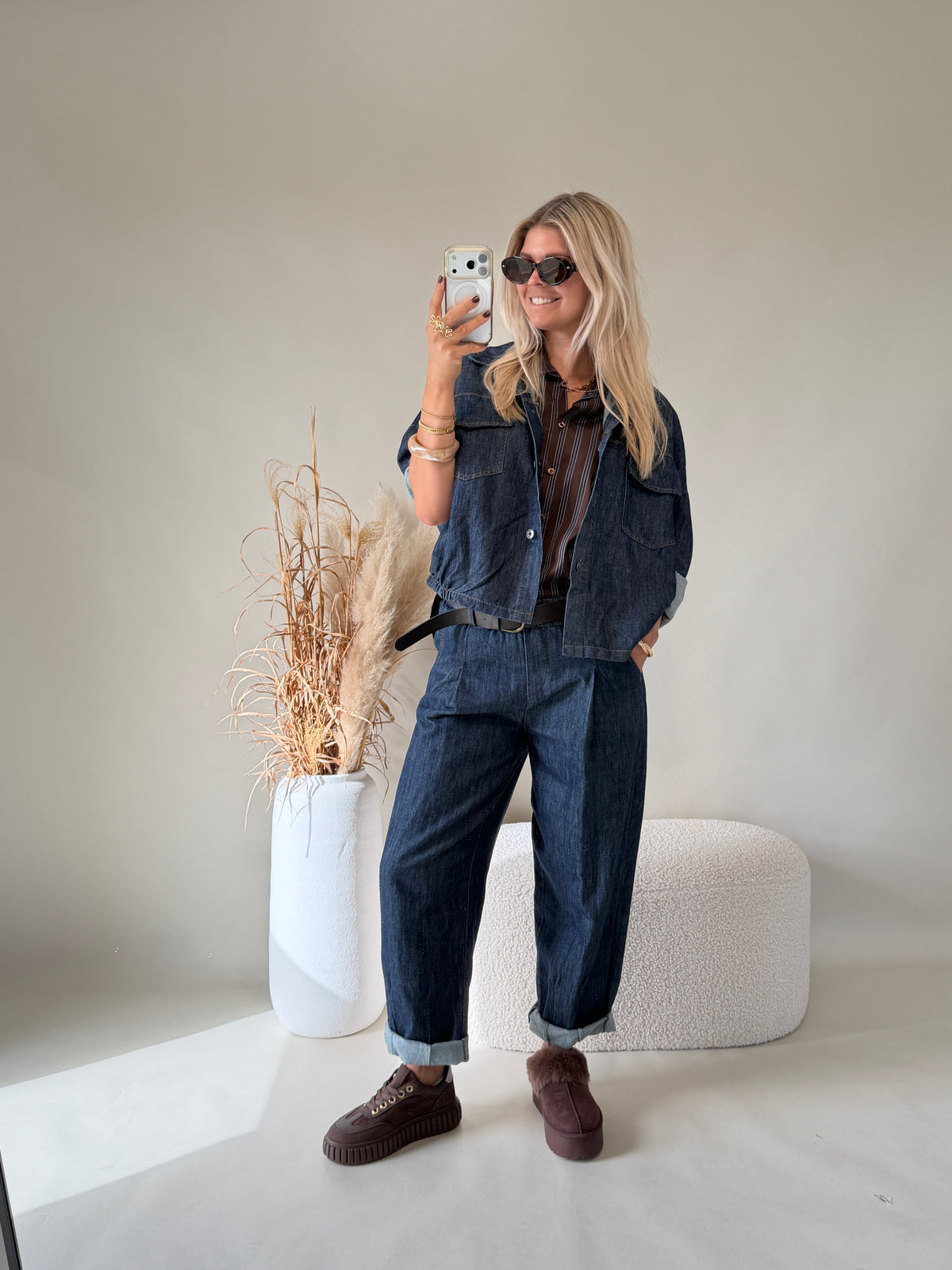 Jacke in Dunkelblau ( Jeansstoff )