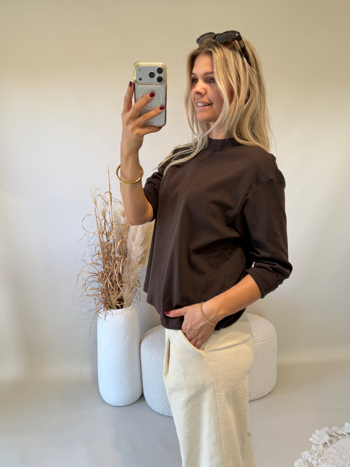 Shirt in Schokobraun