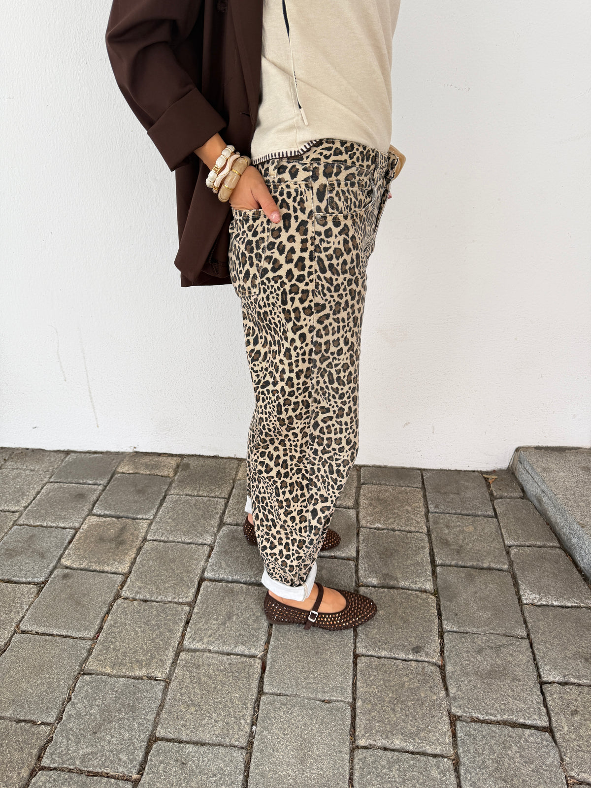 Jeans mit Leomuster ( Ballon )