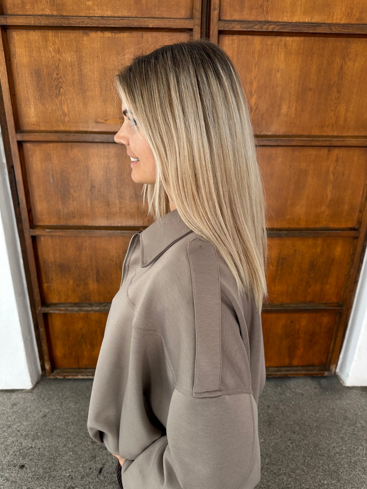 ballonjacke in taupe