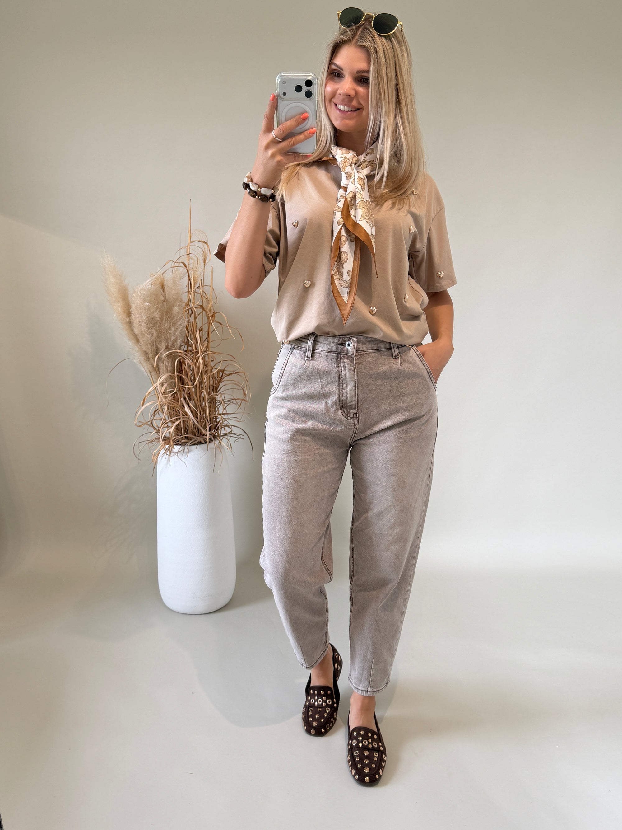 Jeans ( Ballon ) in verwaschenen Braun