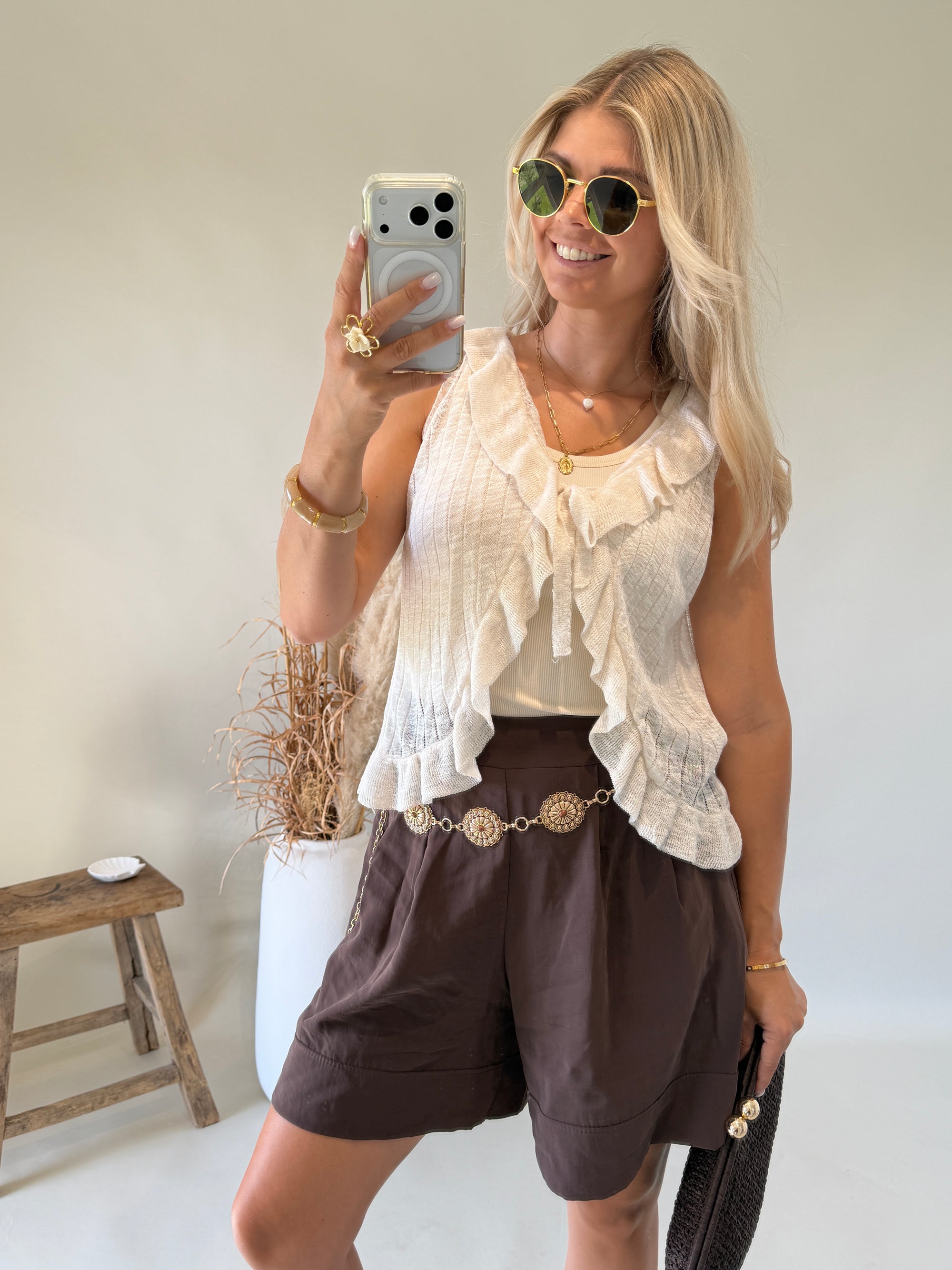 Jacke in Beige (Feinstrick)