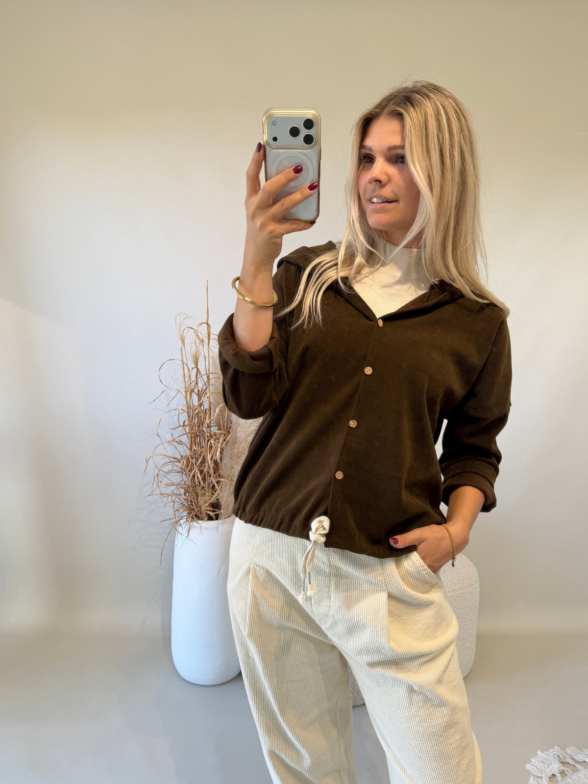 Jacke in Schokobraun mit Kapuze