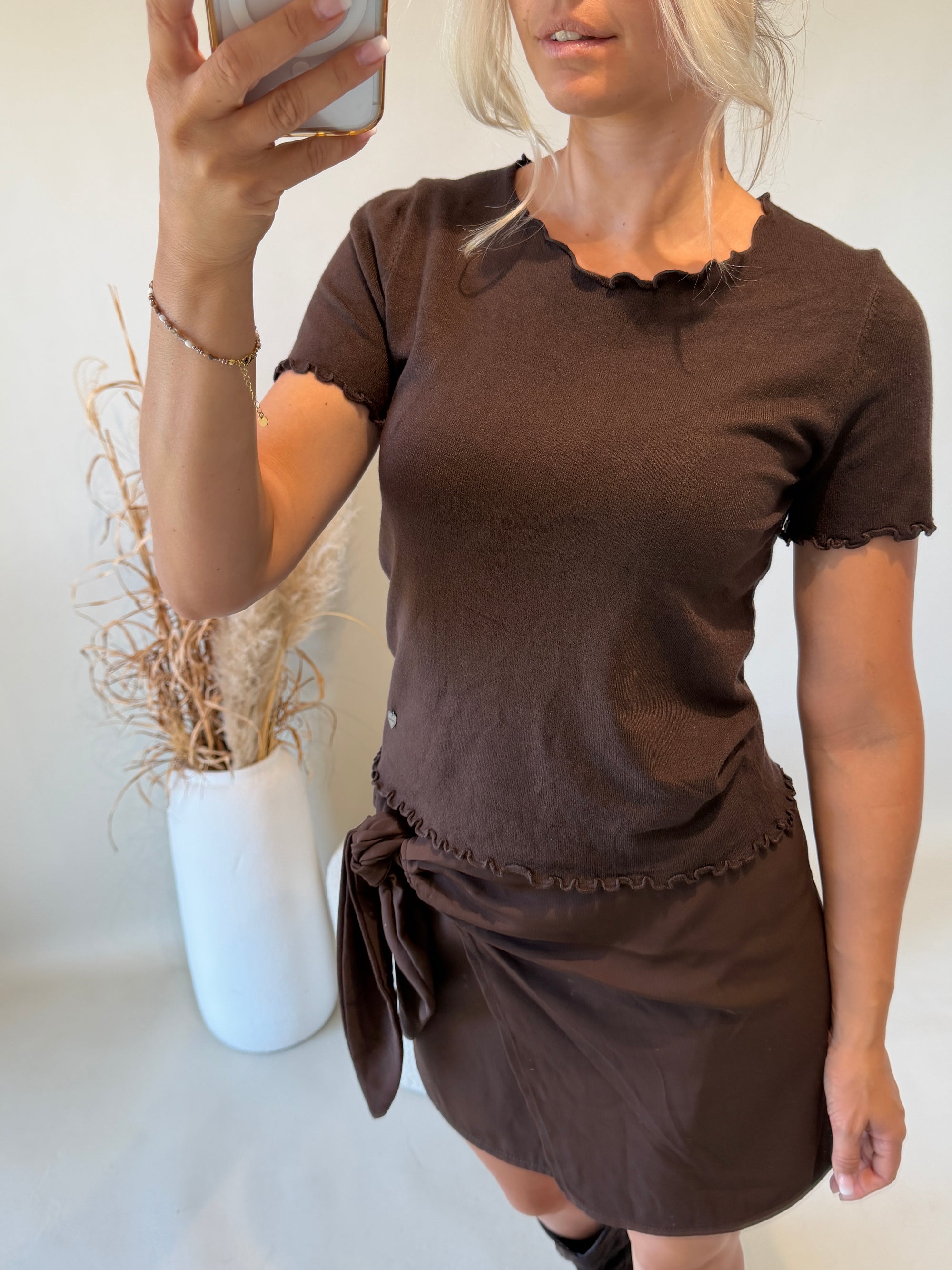 Pullover in Schokobraun ( Kurzarm )
