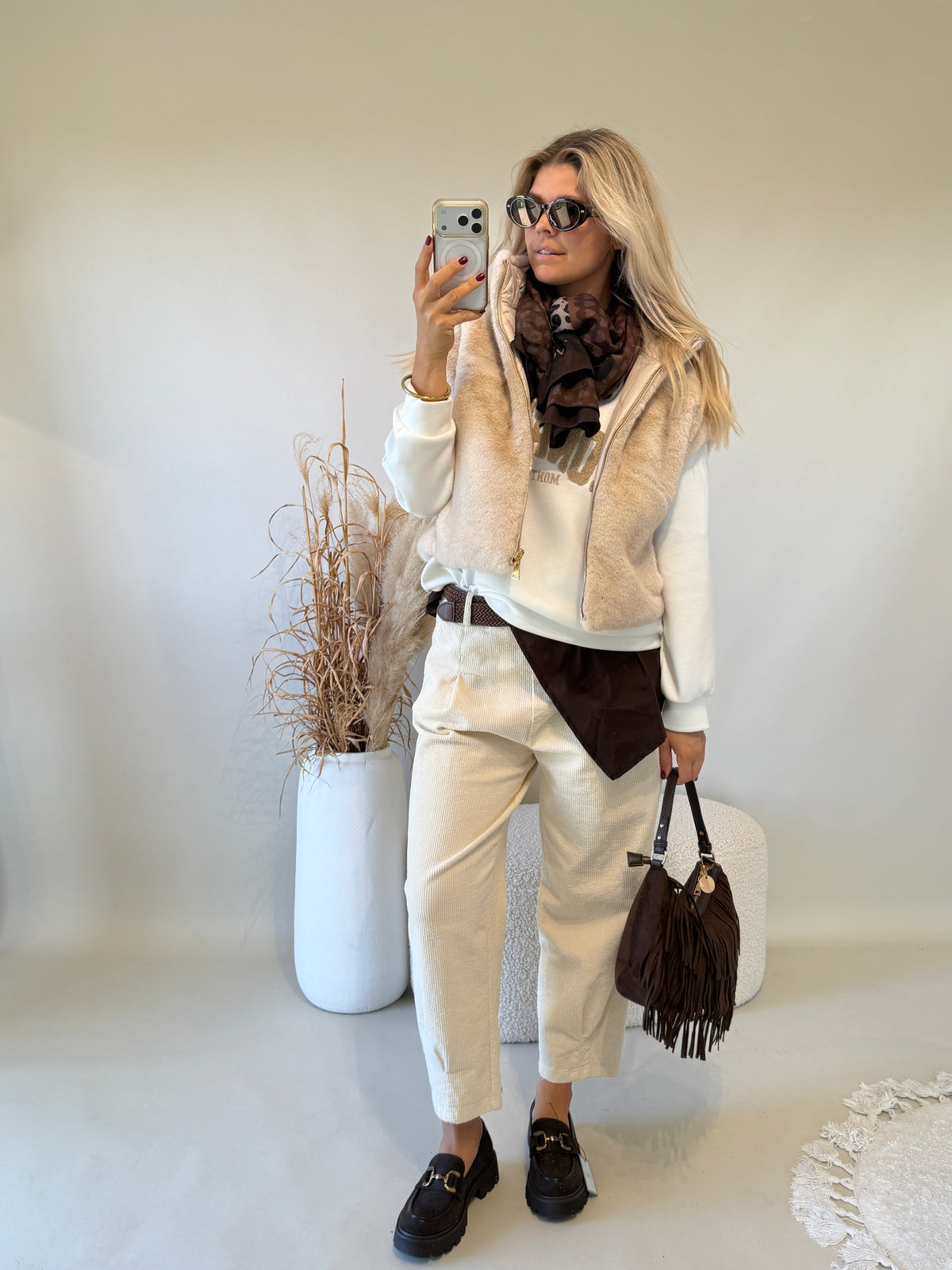 Bluse in Schokobraun
