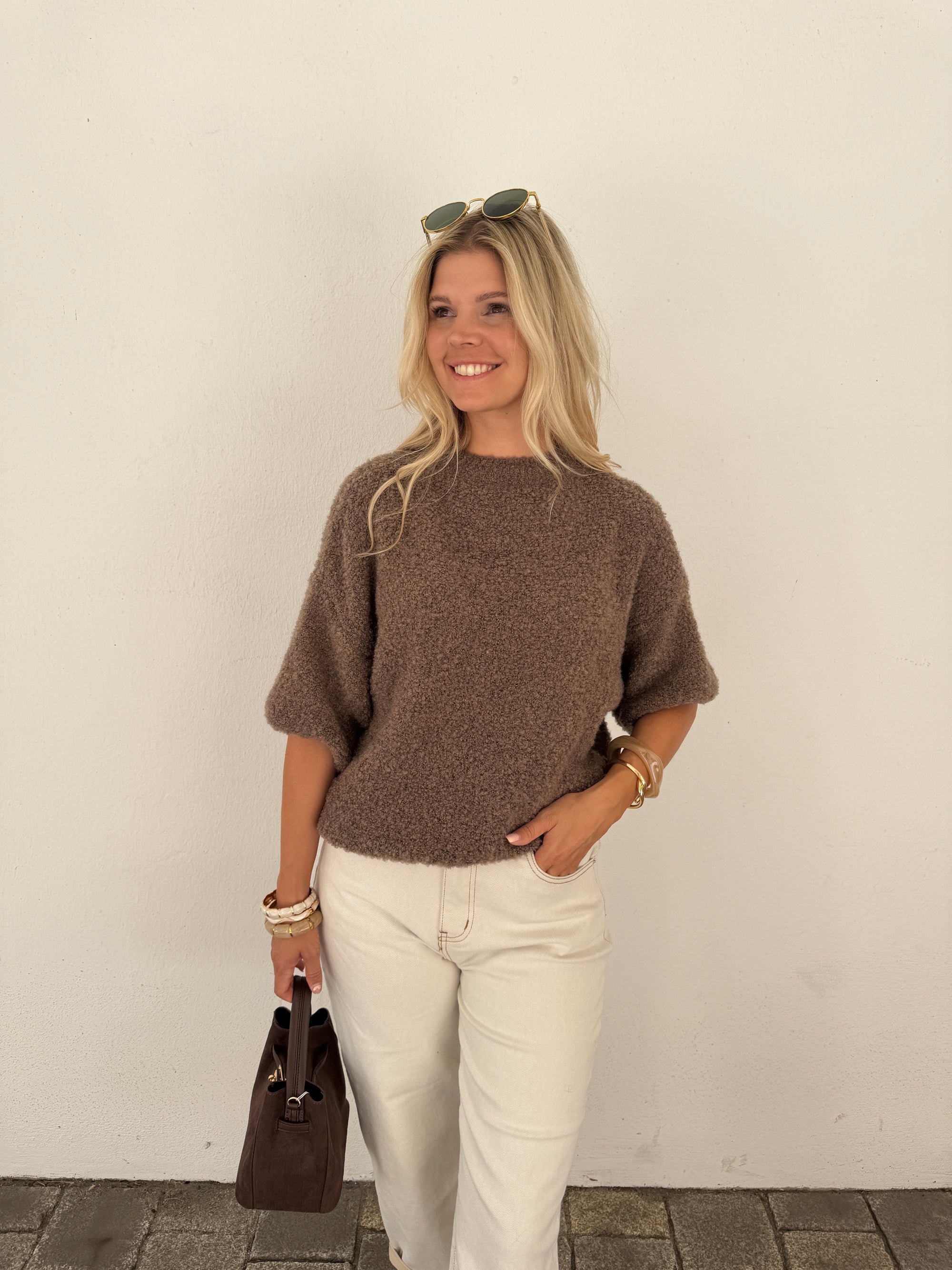 Pullover in Nussbraun  ( Kurzarm )