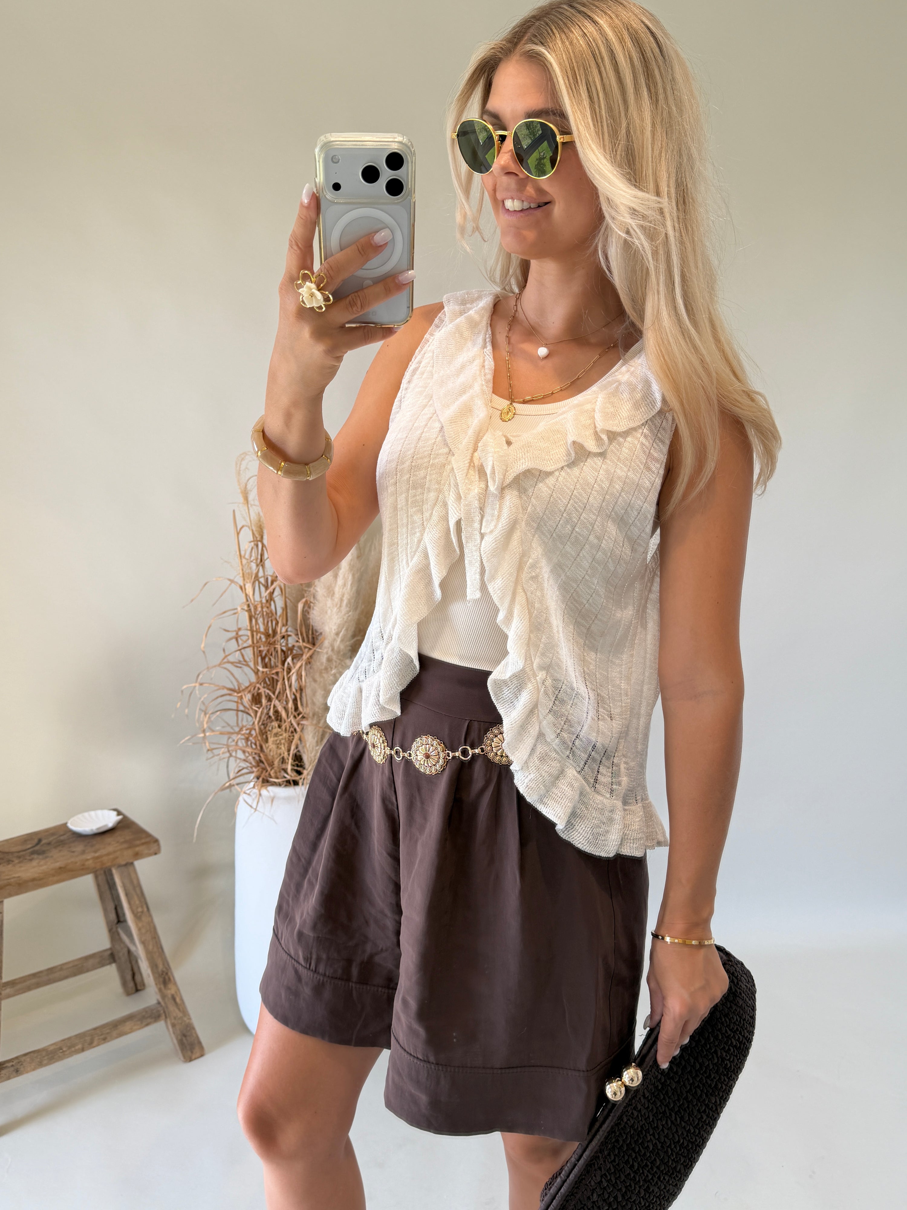 Jacke in Beige (Feinstrick)