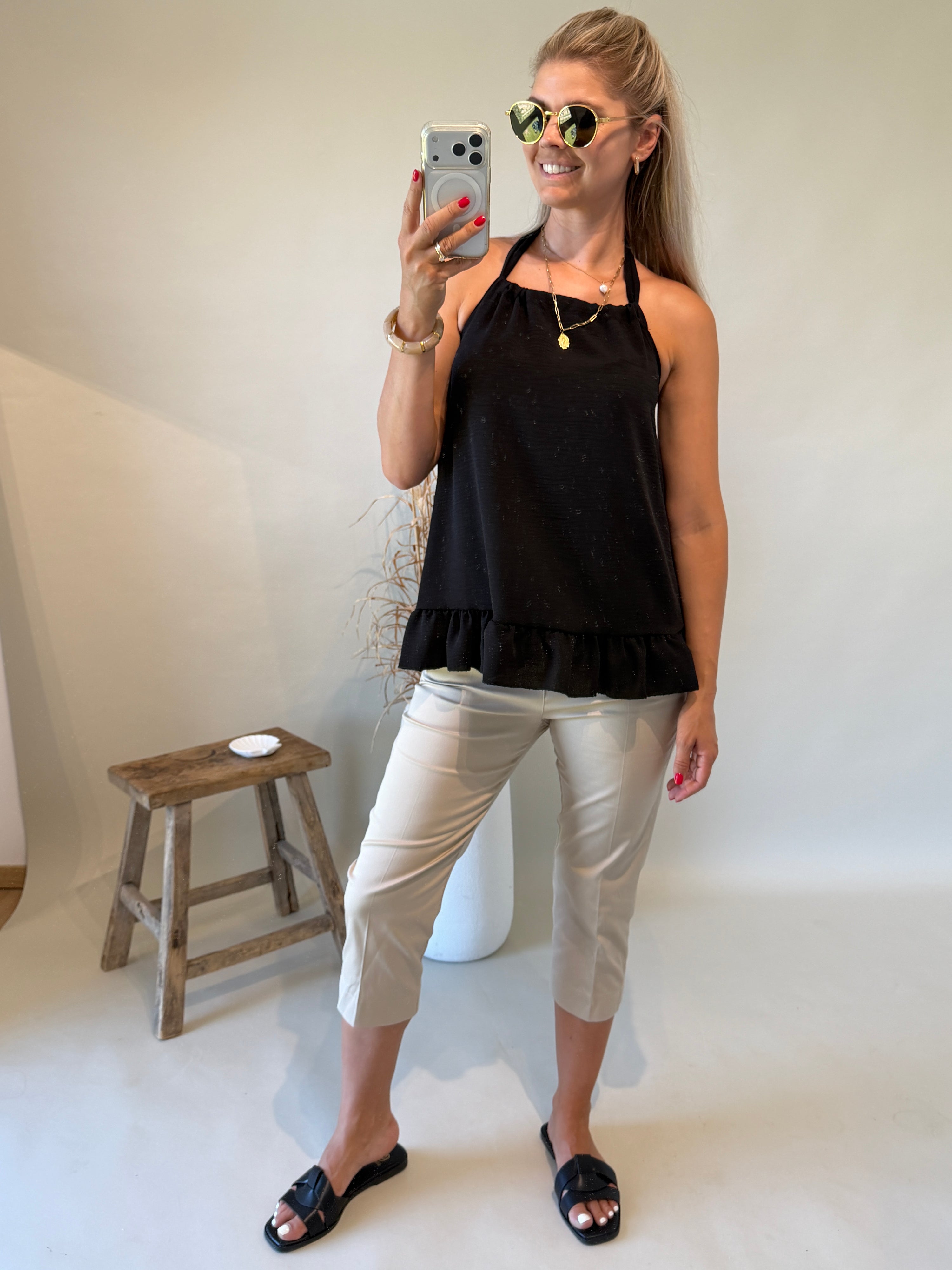 Bluse in Schwarz ( Neckholder )
