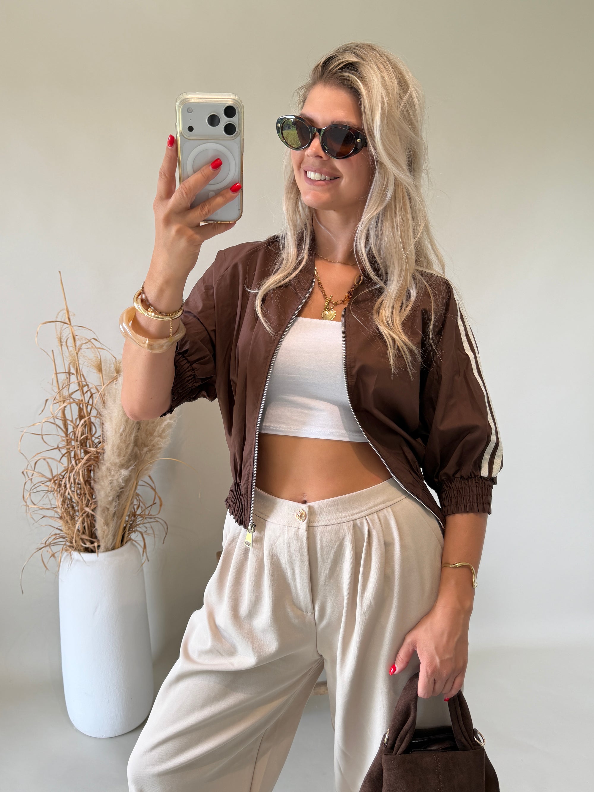 Jacke in Schokobraun 3/4 Arm
